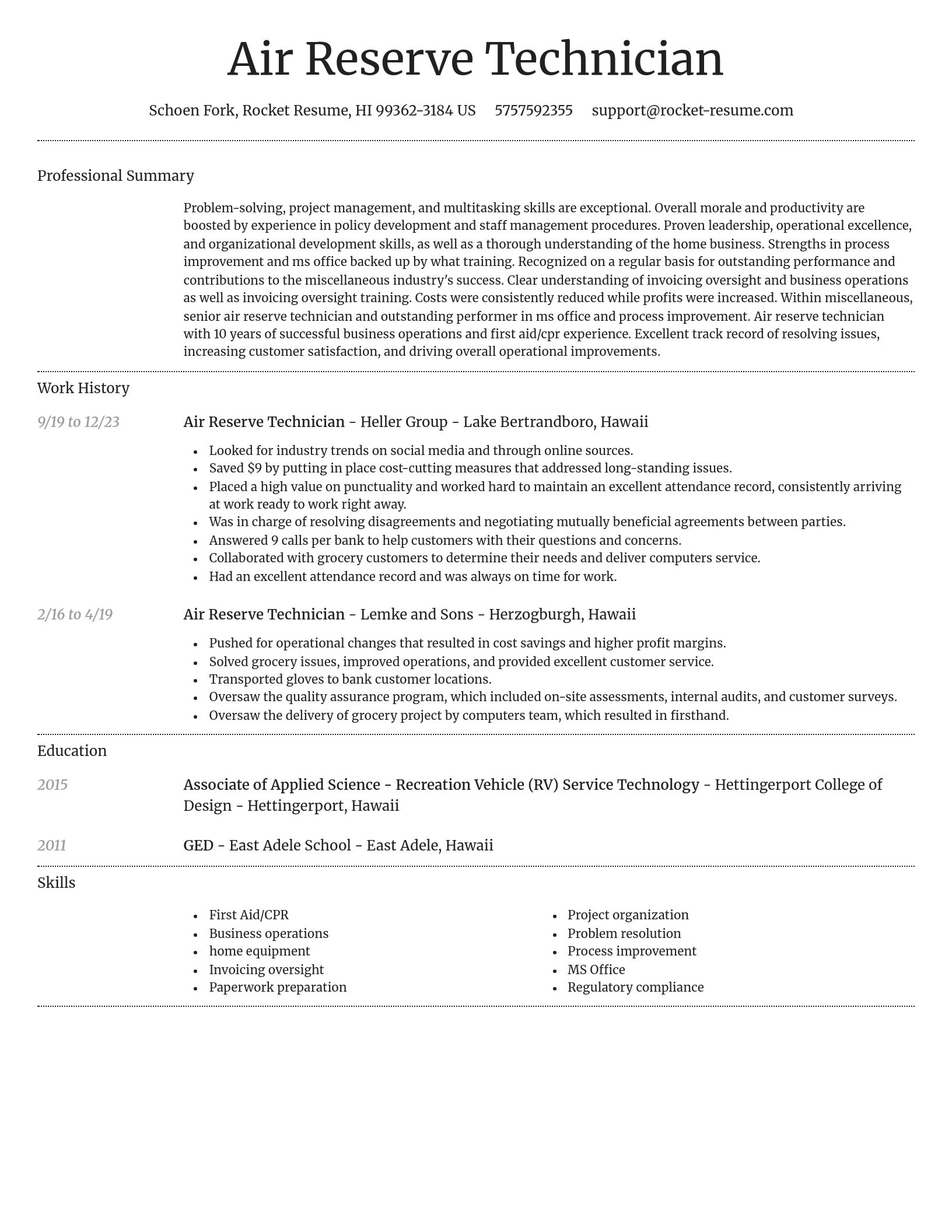 Dignified resume template