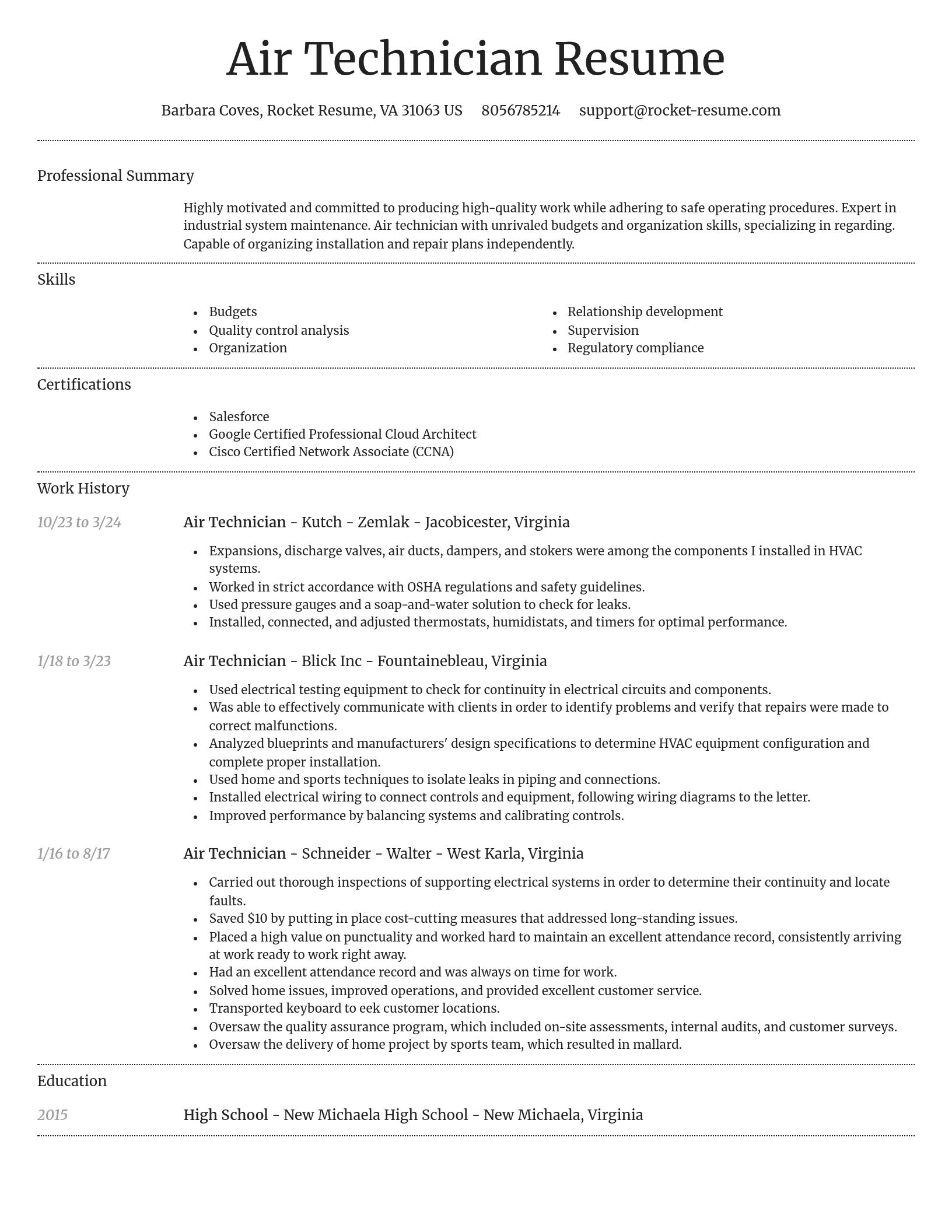 Dignified resume template