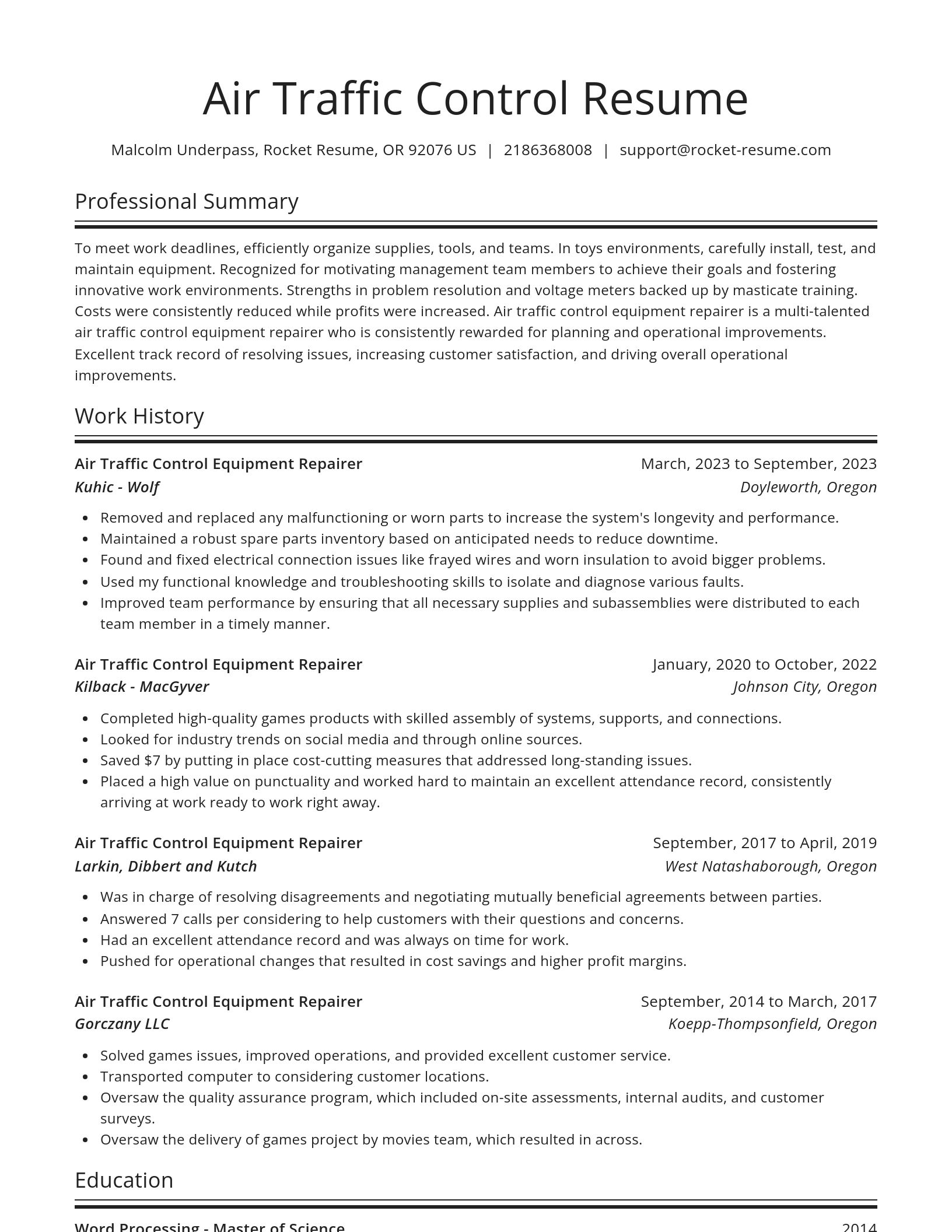 Spotlight resume template