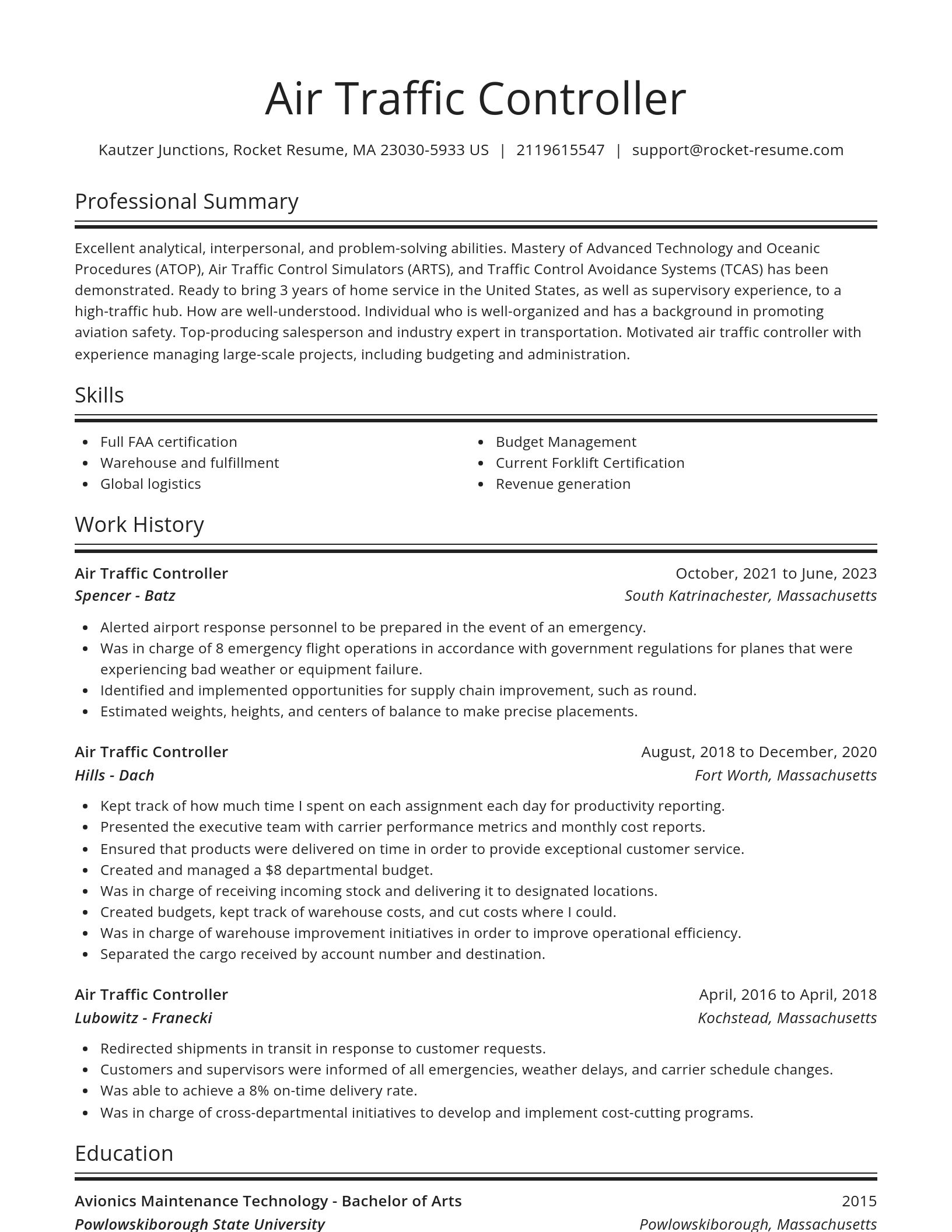 Spotlight resume template