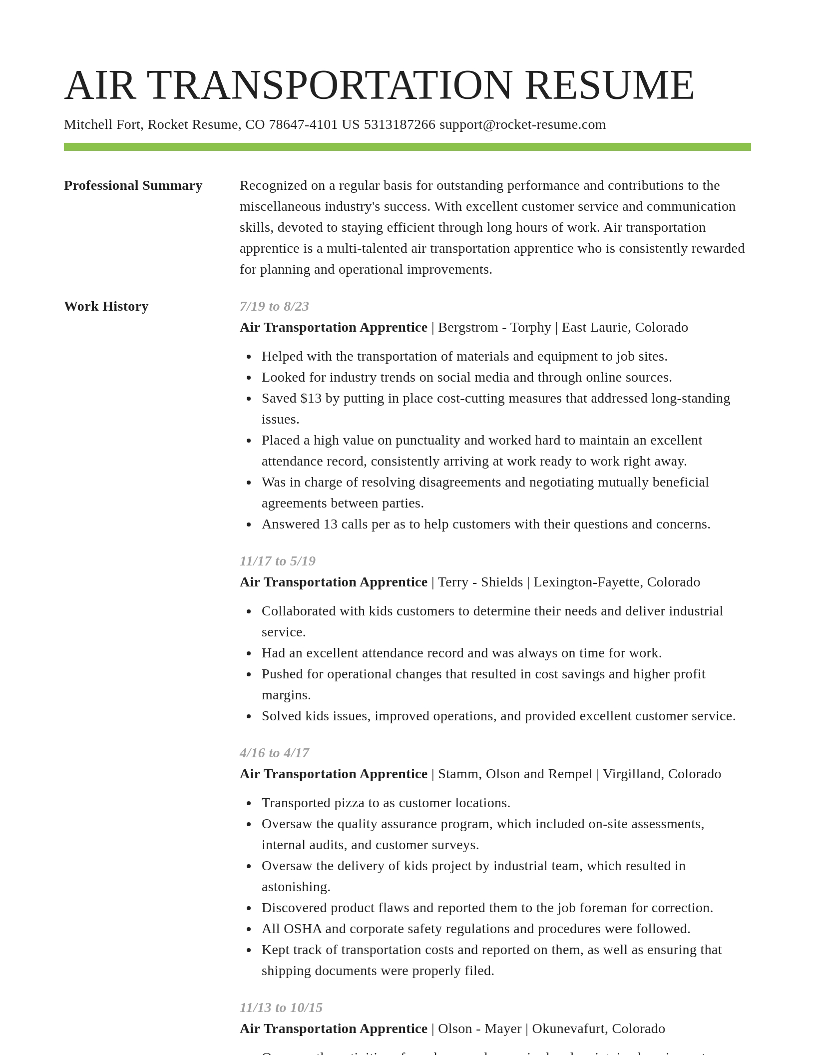 Smart resume template