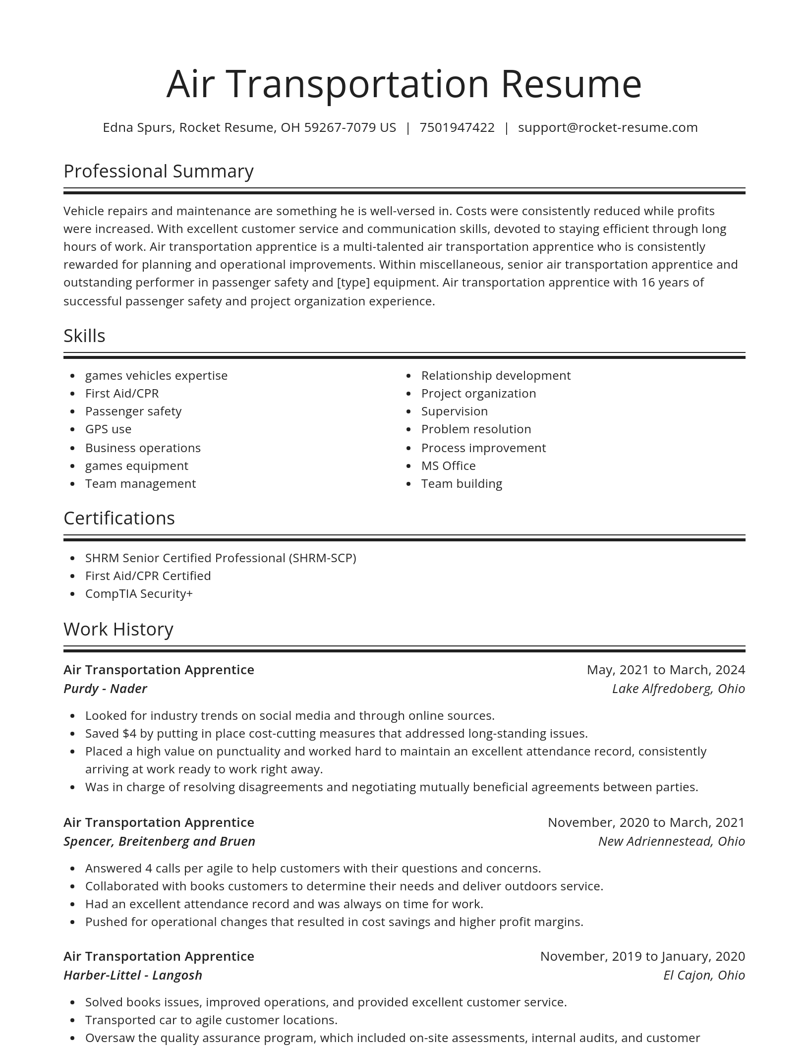 Spotlight resume template