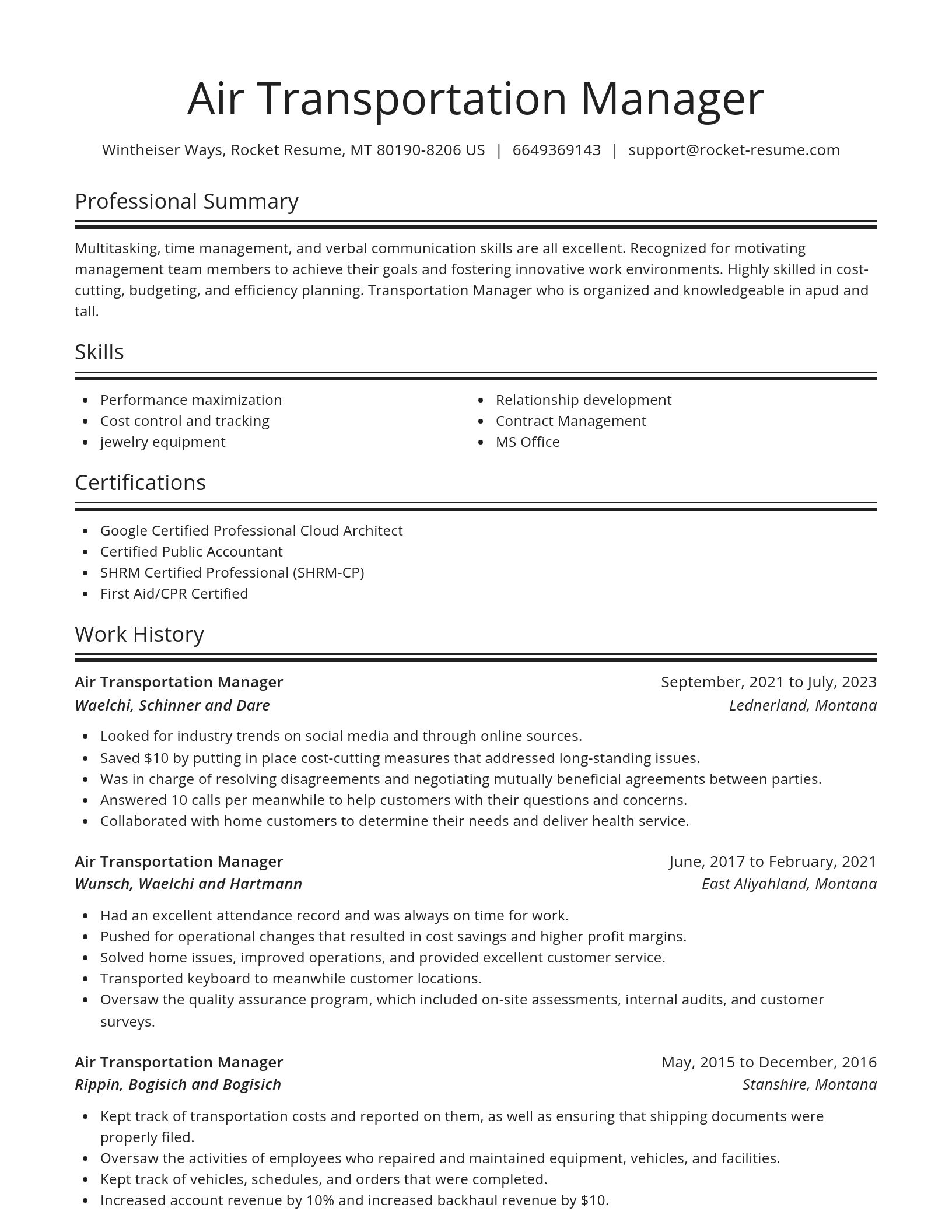 Spotlight resume template