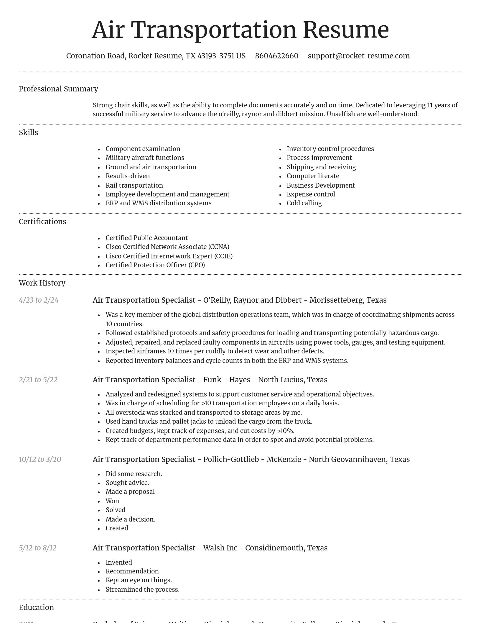 Dignified resume template