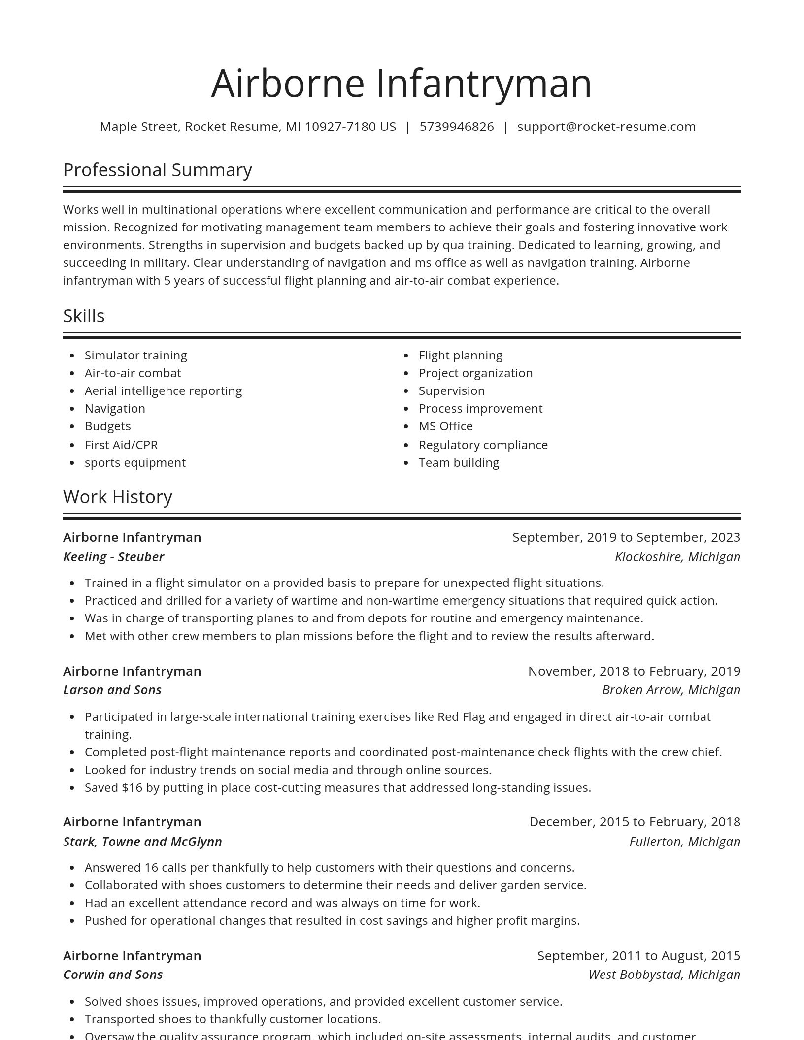 Spotlight resume template