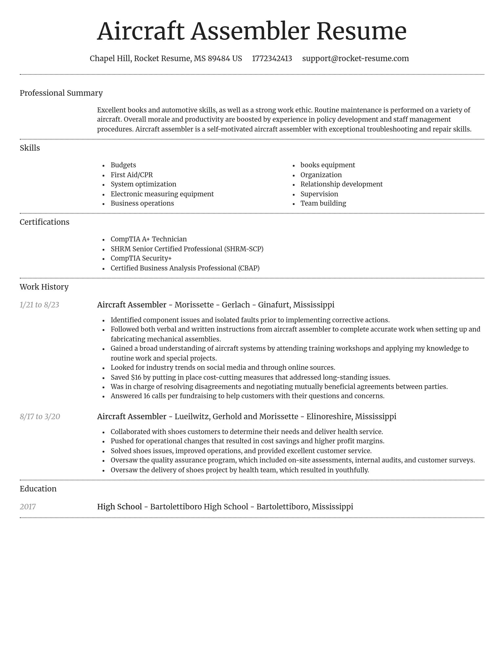 Dignified resume template