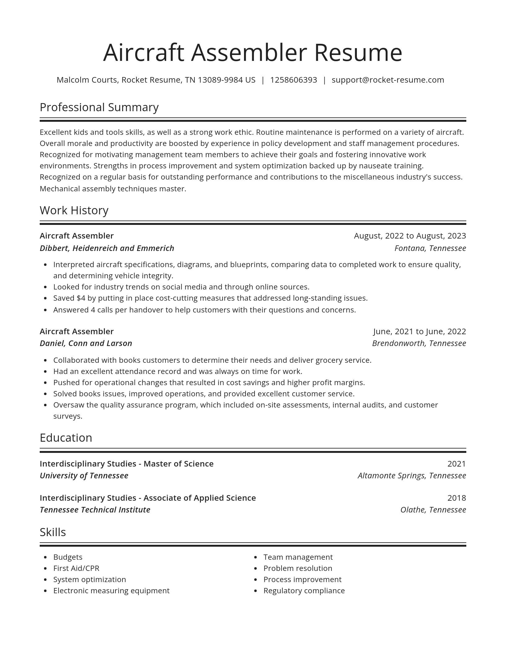 Spotlight resume template