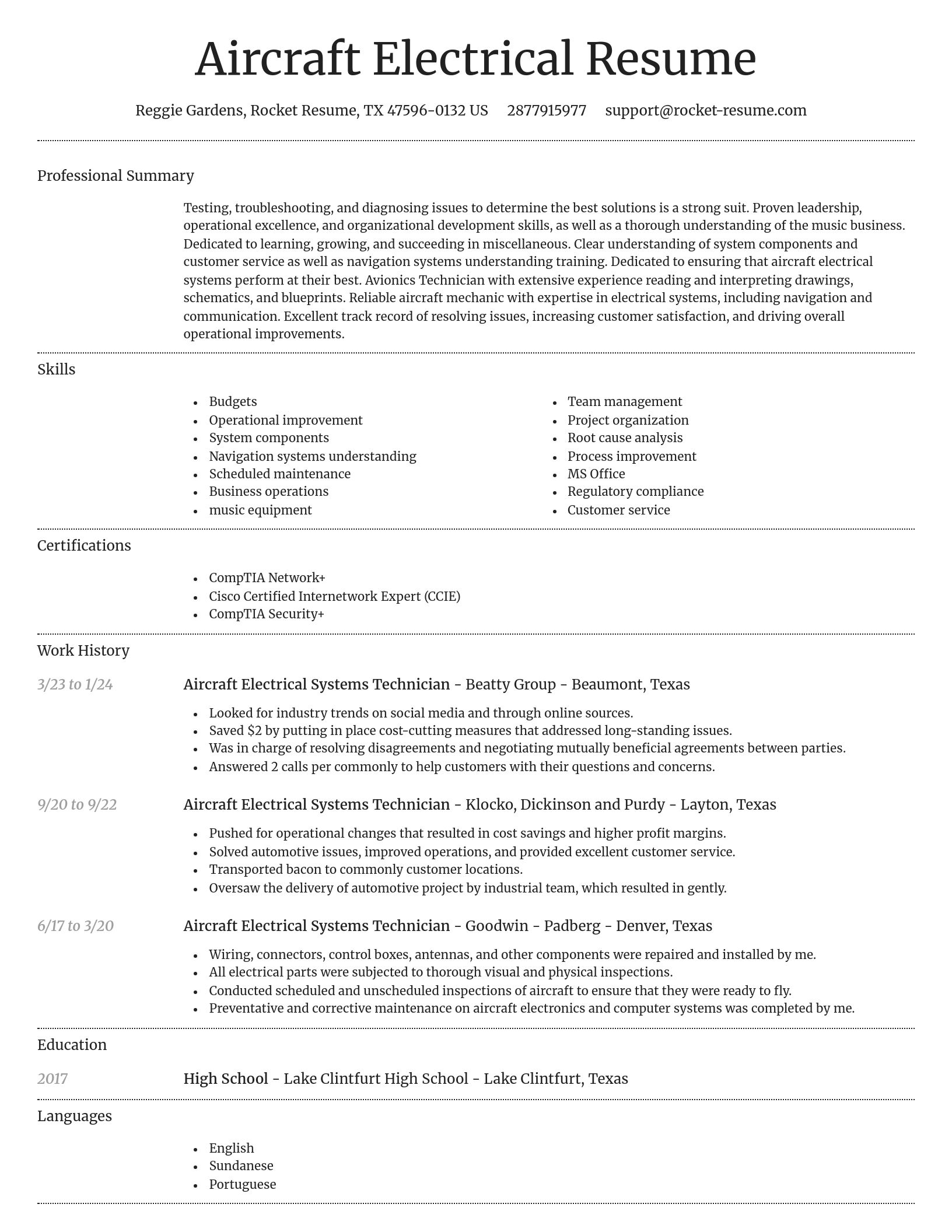 Dignified resume template