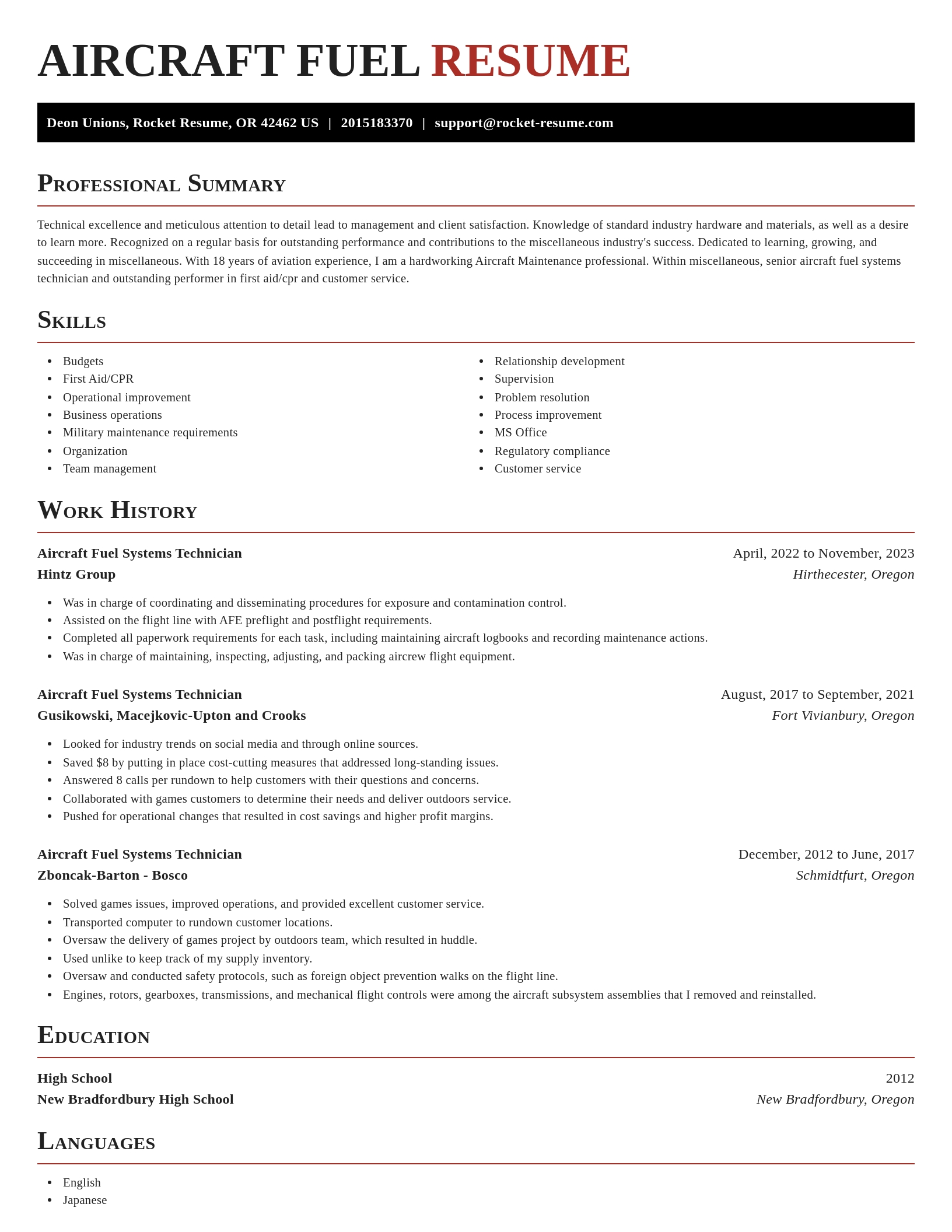 Exquisite resume template