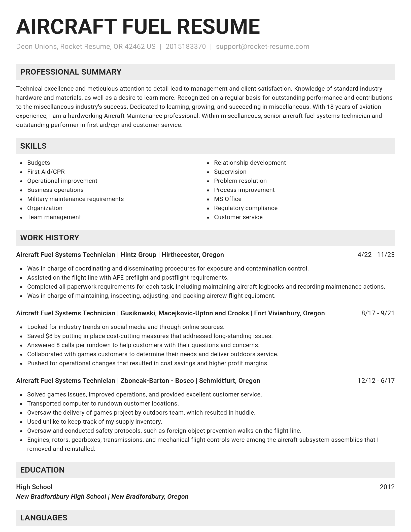 Genius resume template