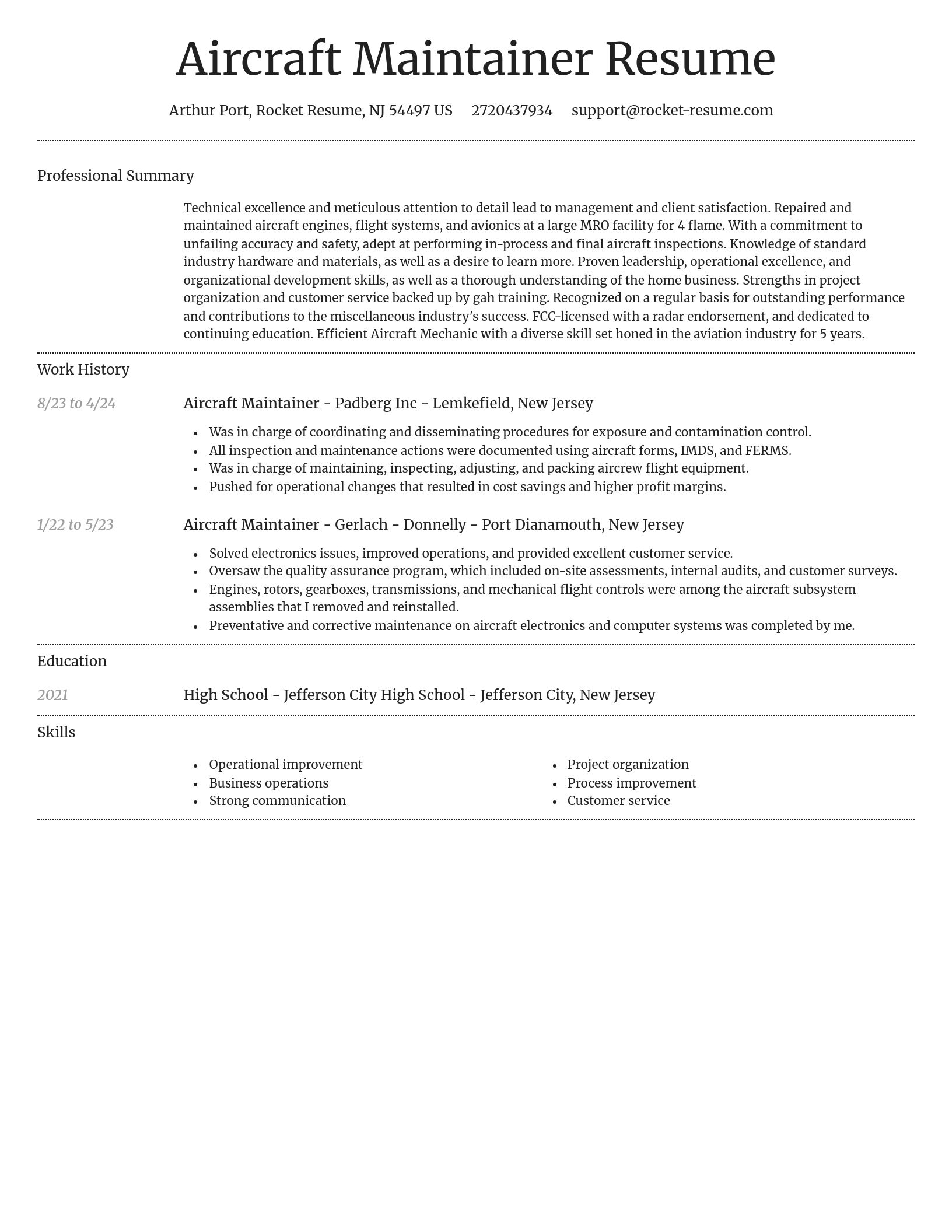 Dignified resume template