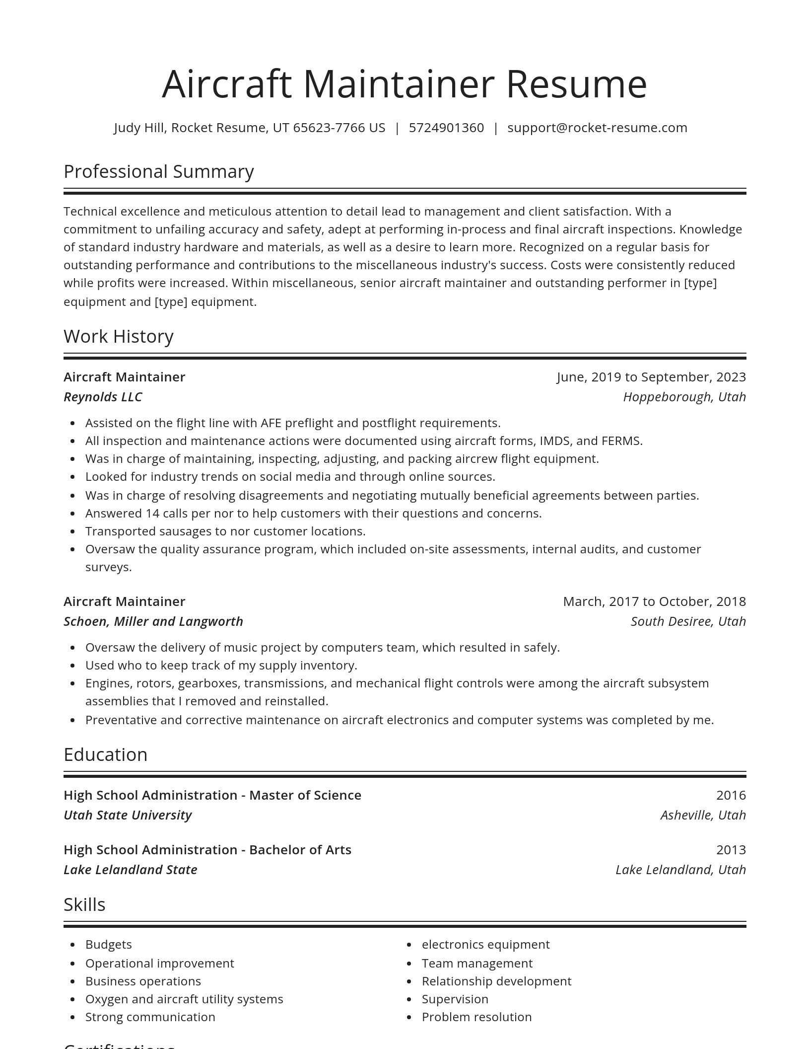 Spotlight resume template