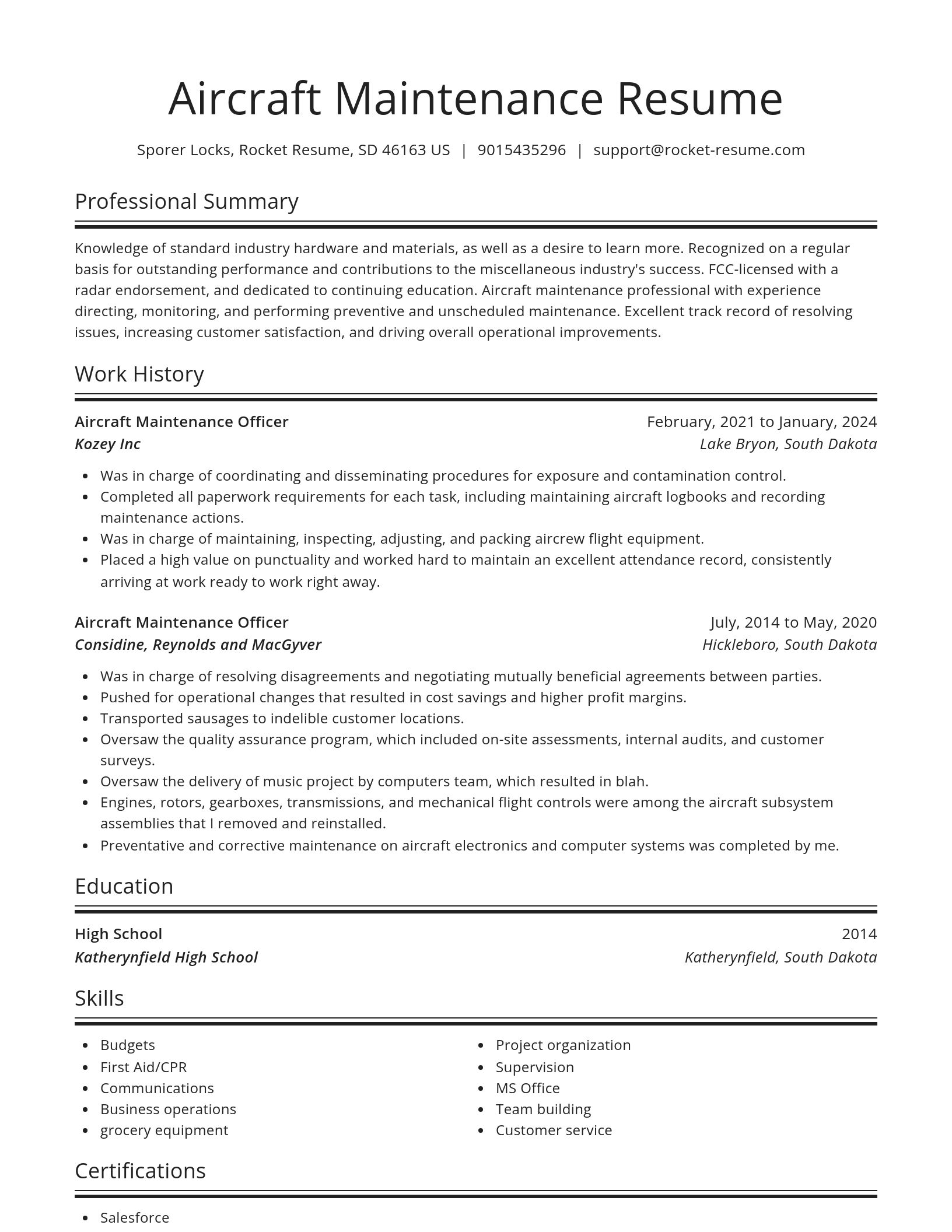 Spotlight resume template