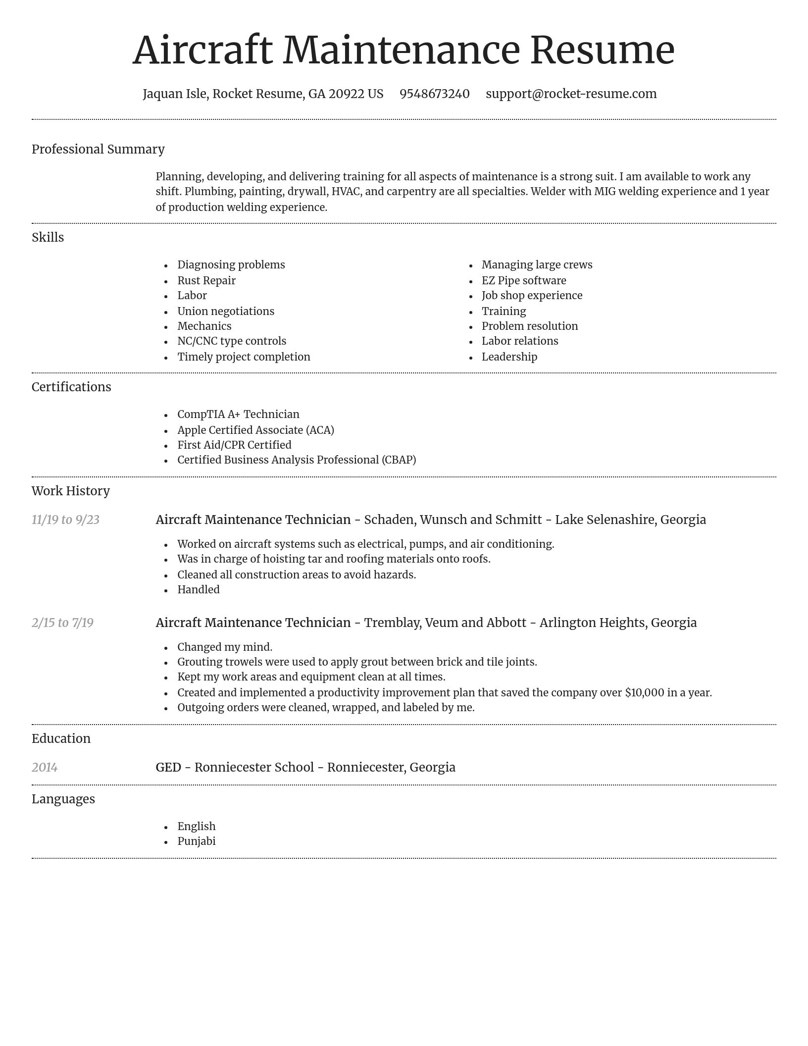 Dignified resume template