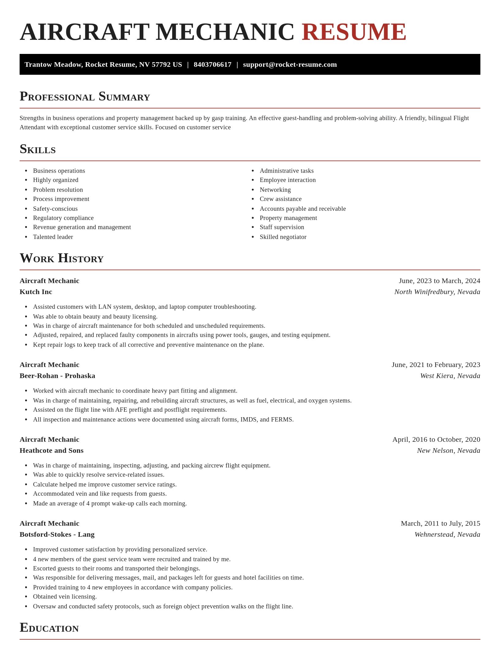 Exquisite resume template