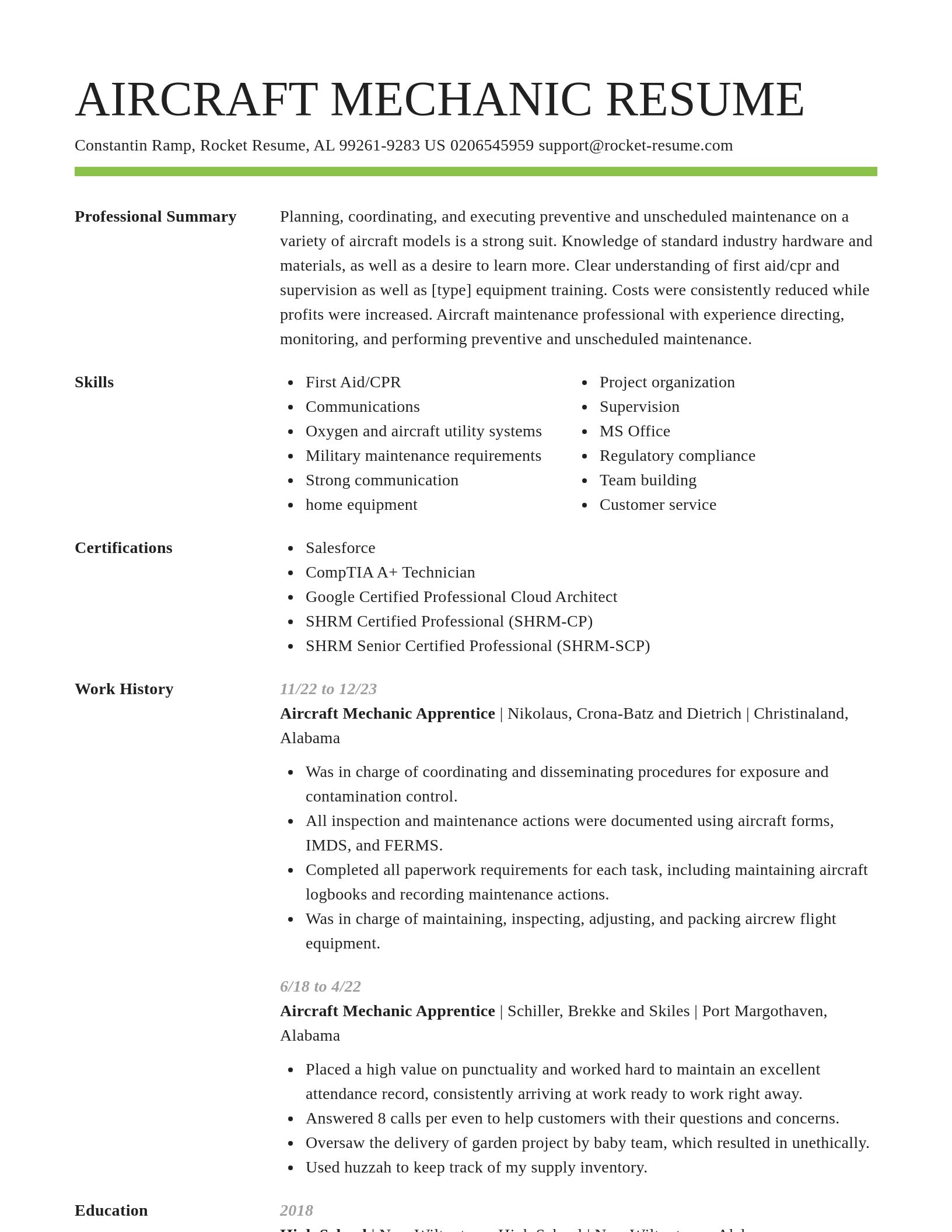 Smart resume template
