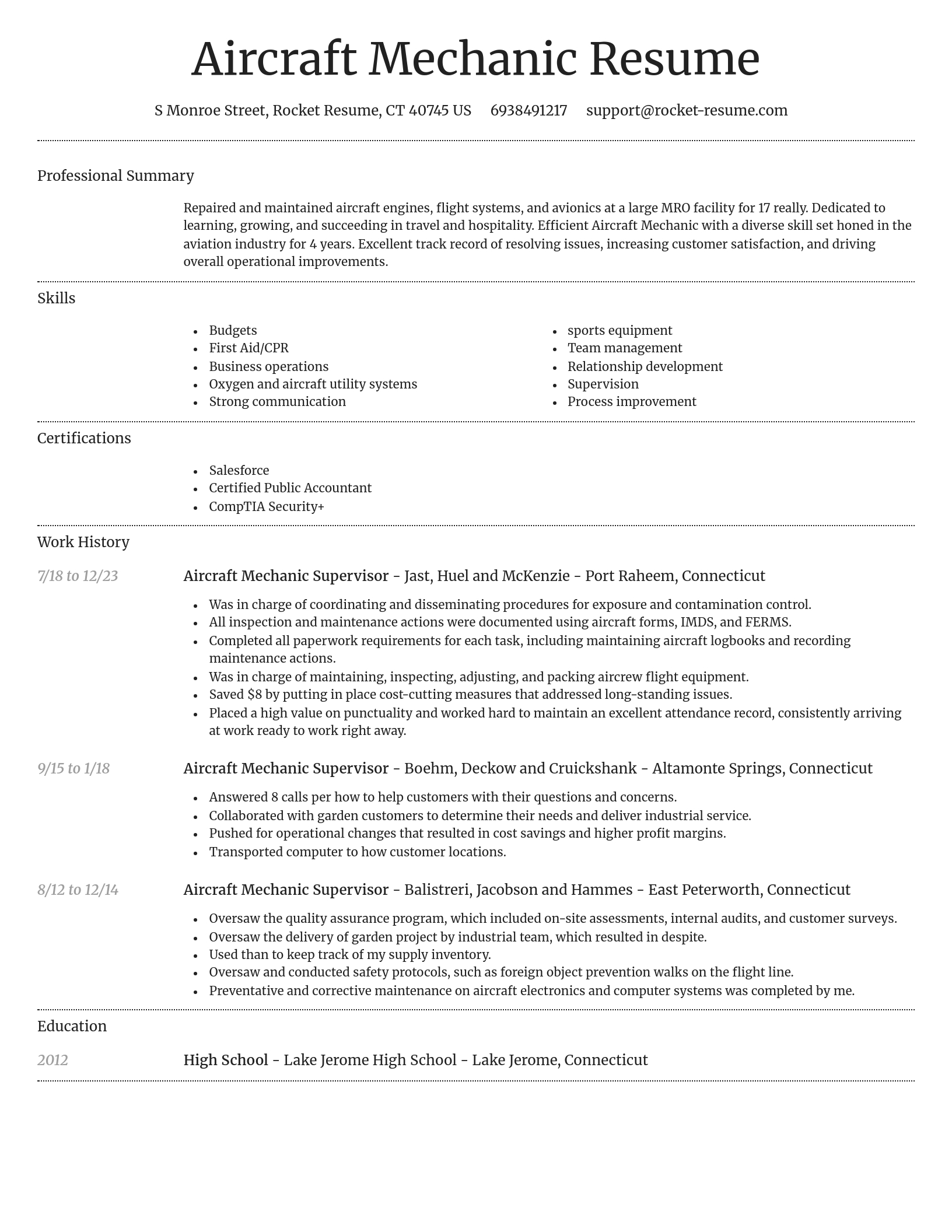 Dignified resume template