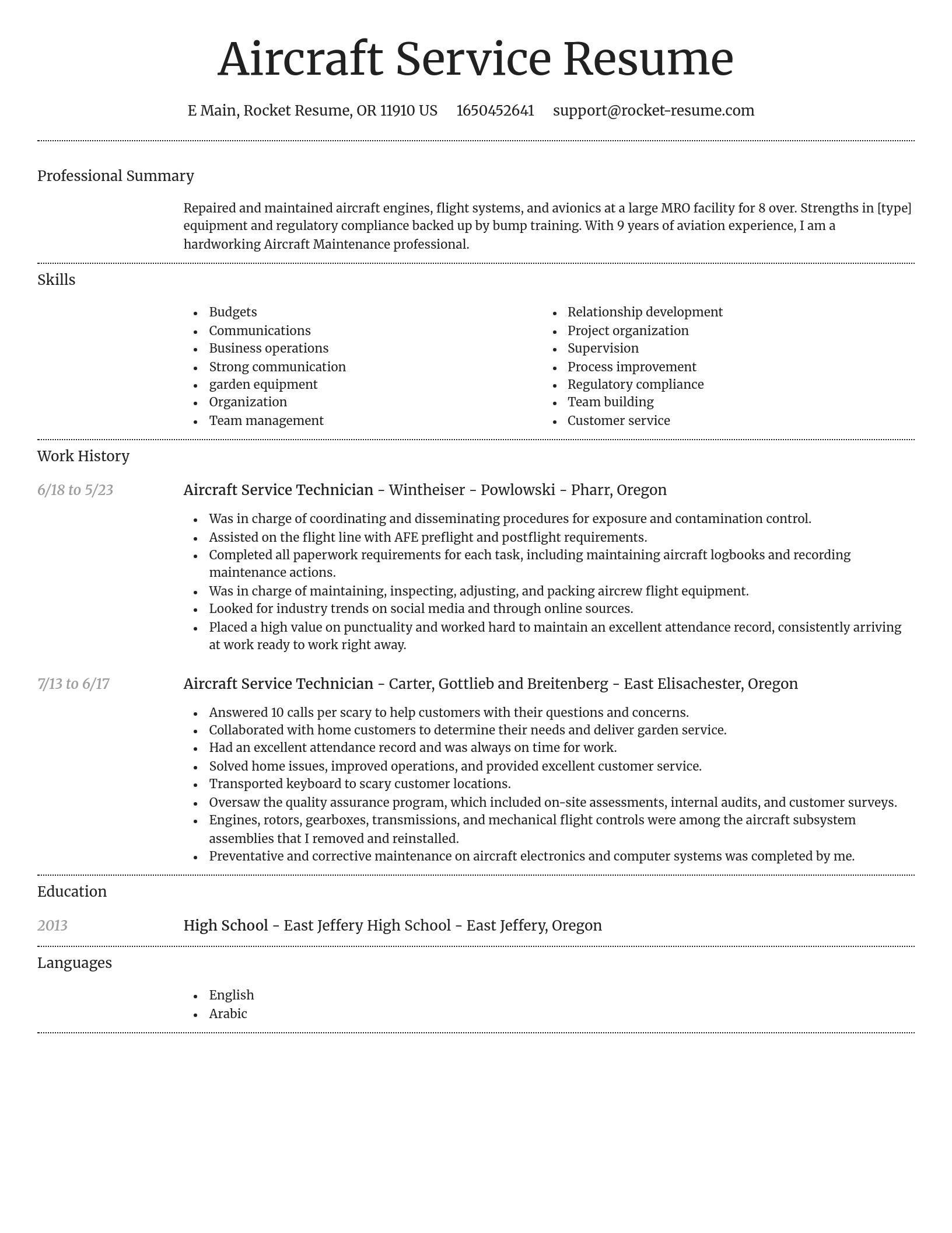 Dignified resume template