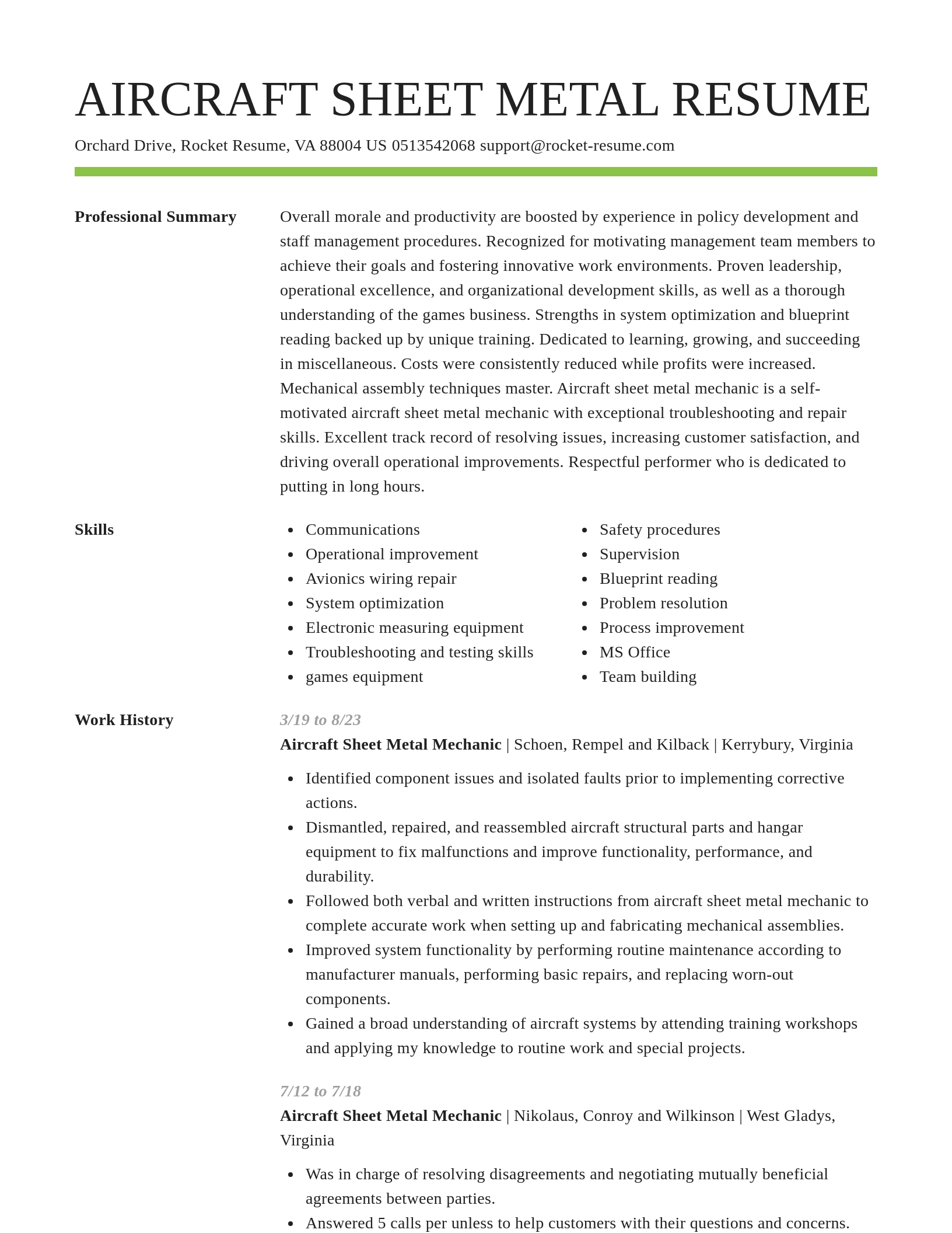 Smart resume template