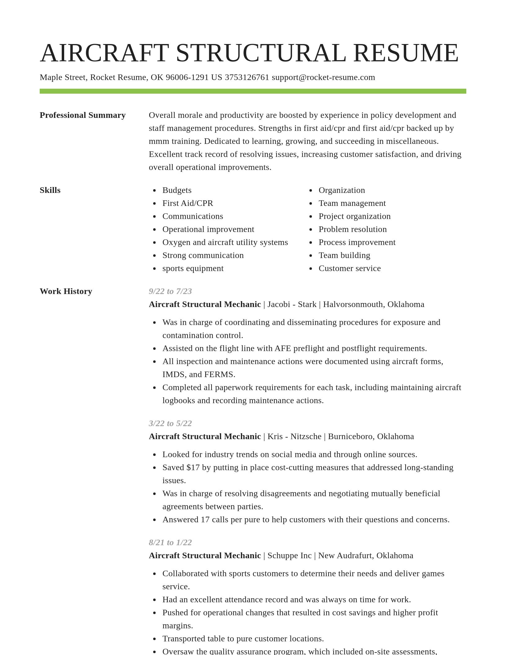 Smart resume template