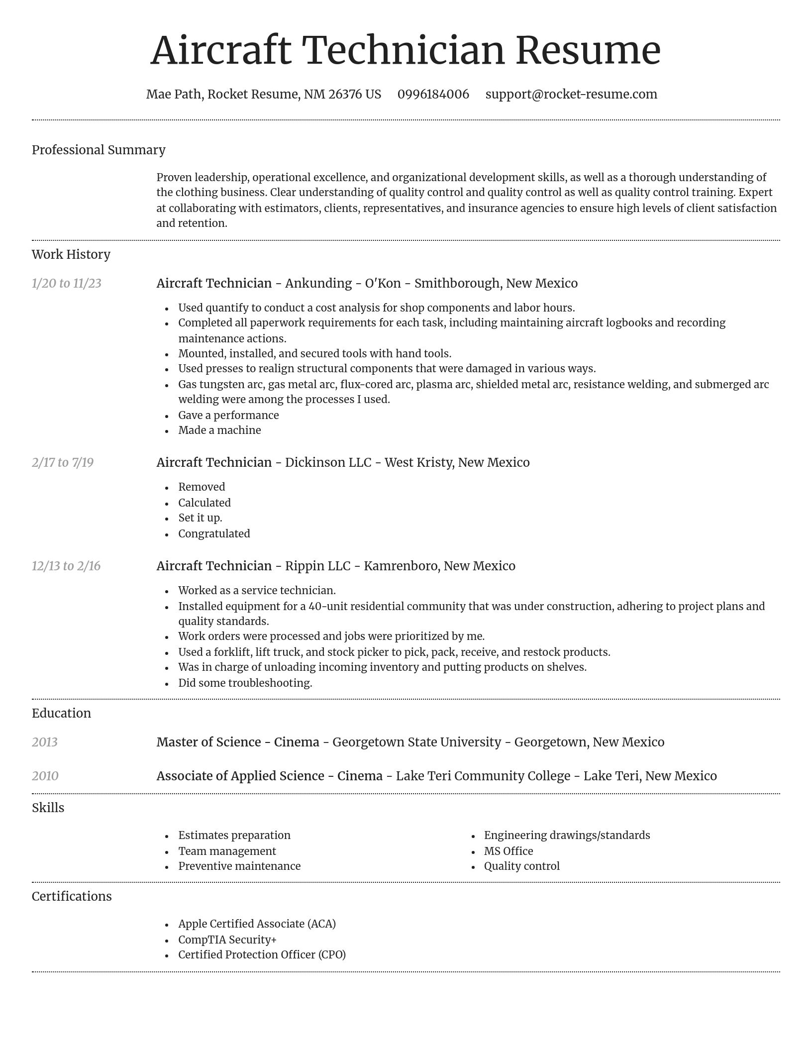 Dignified resume template