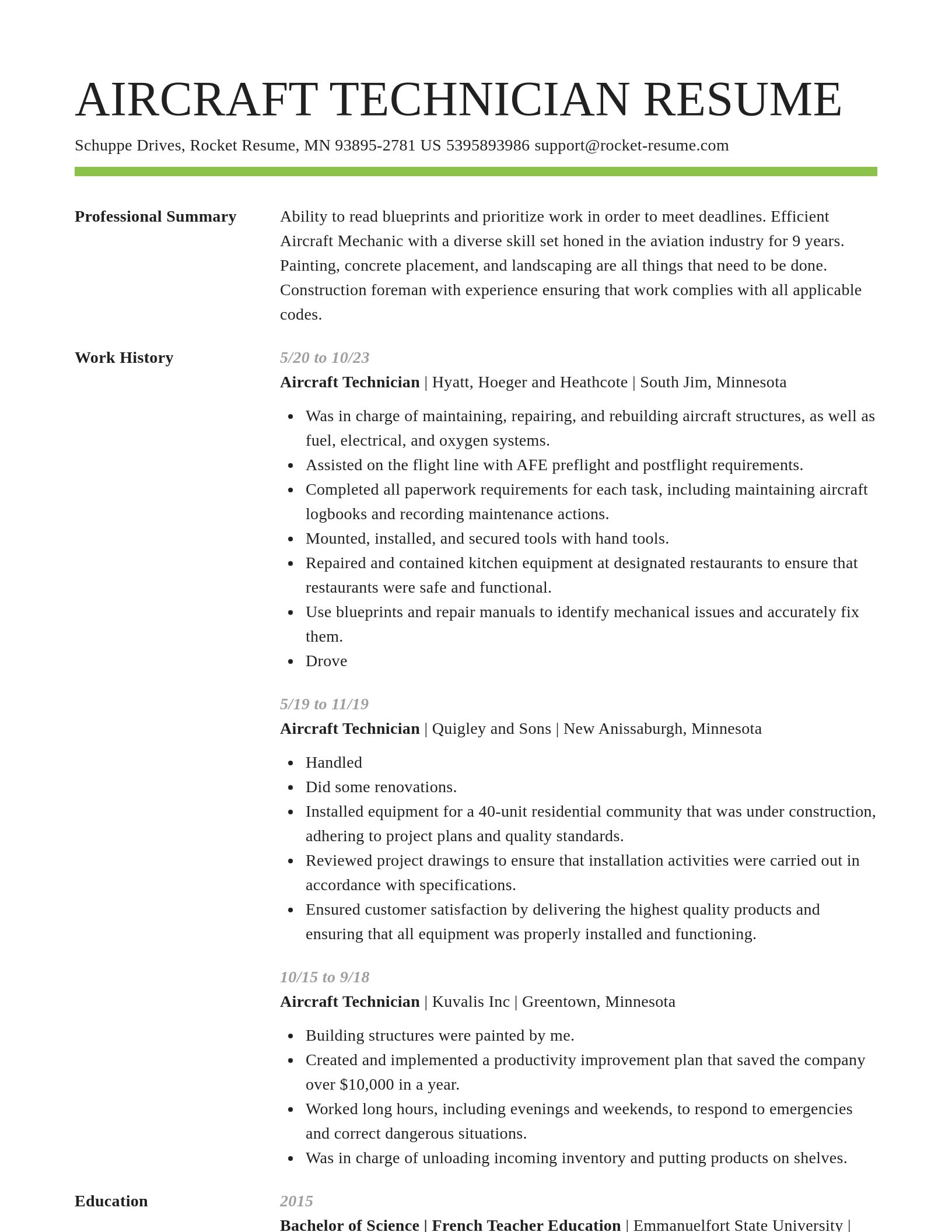 Smart resume template