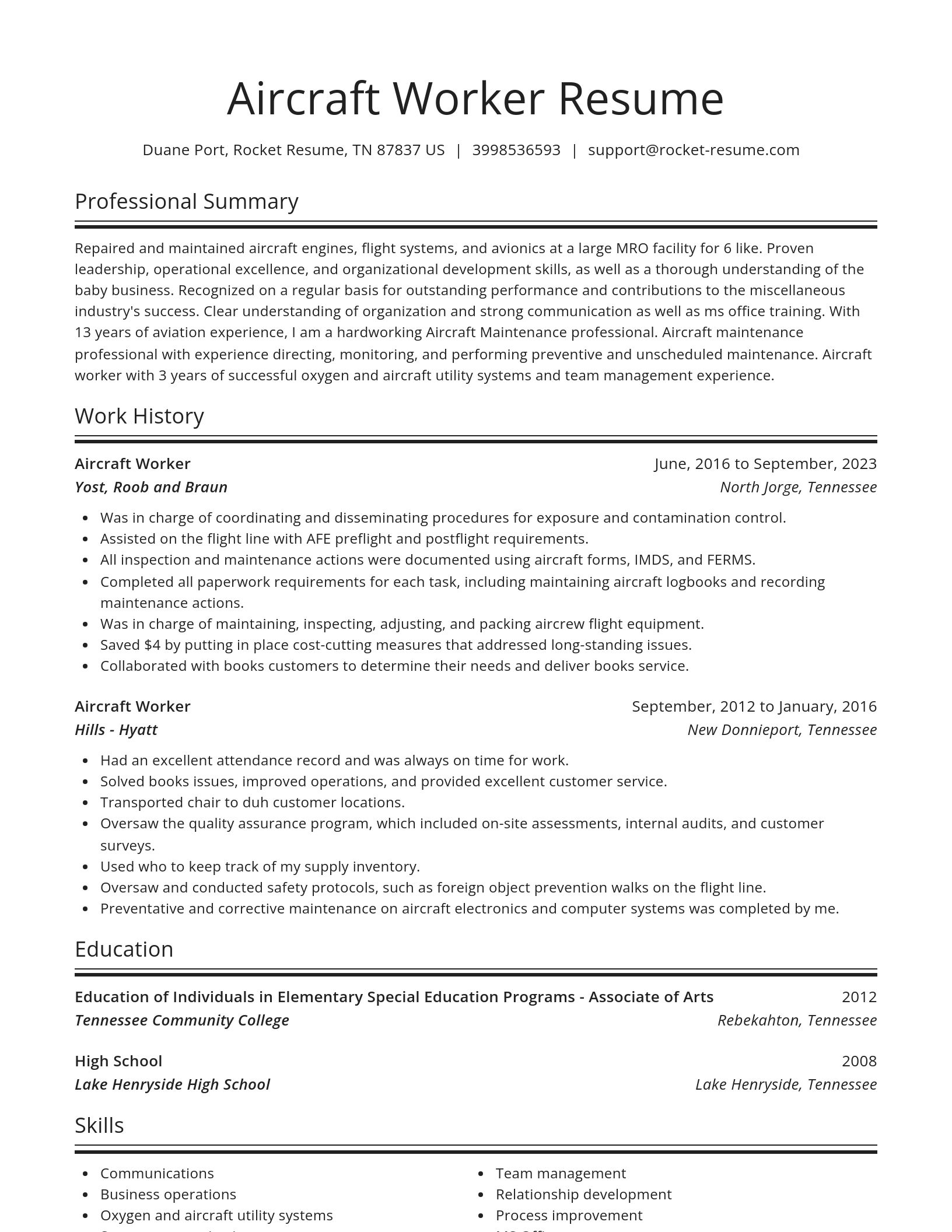 Spotlight resume template