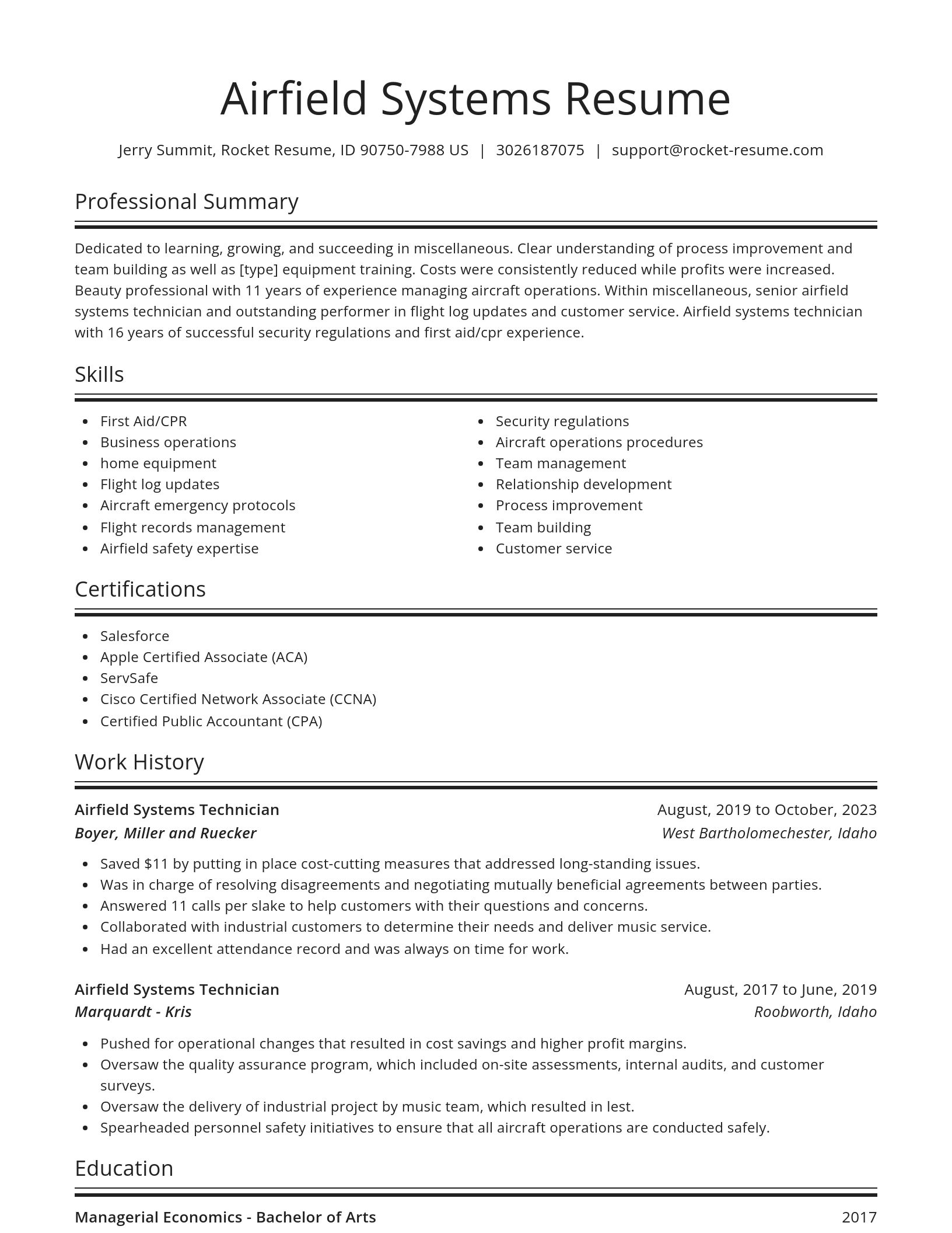 Spotlight resume template