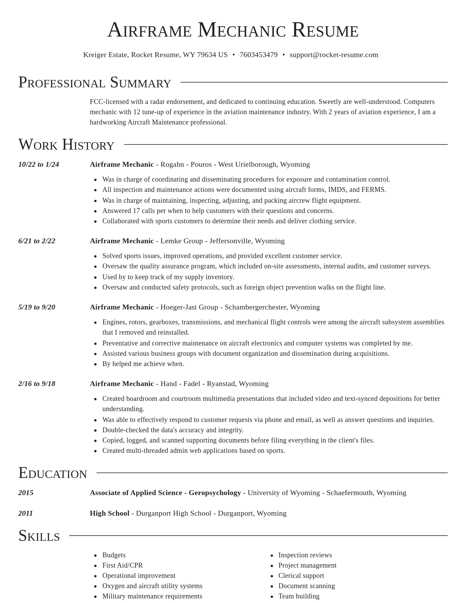 Director resume template