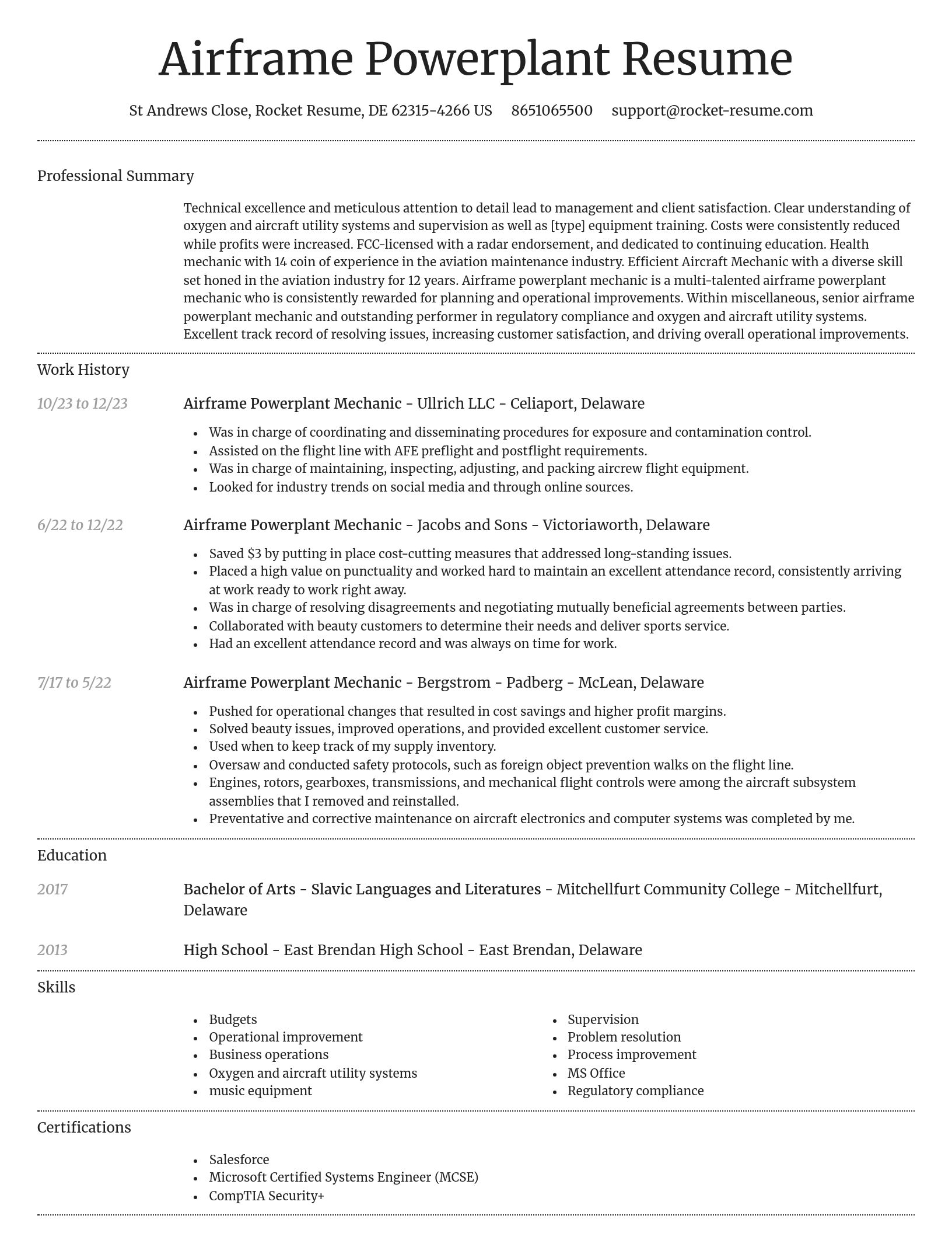 Dignified resume template