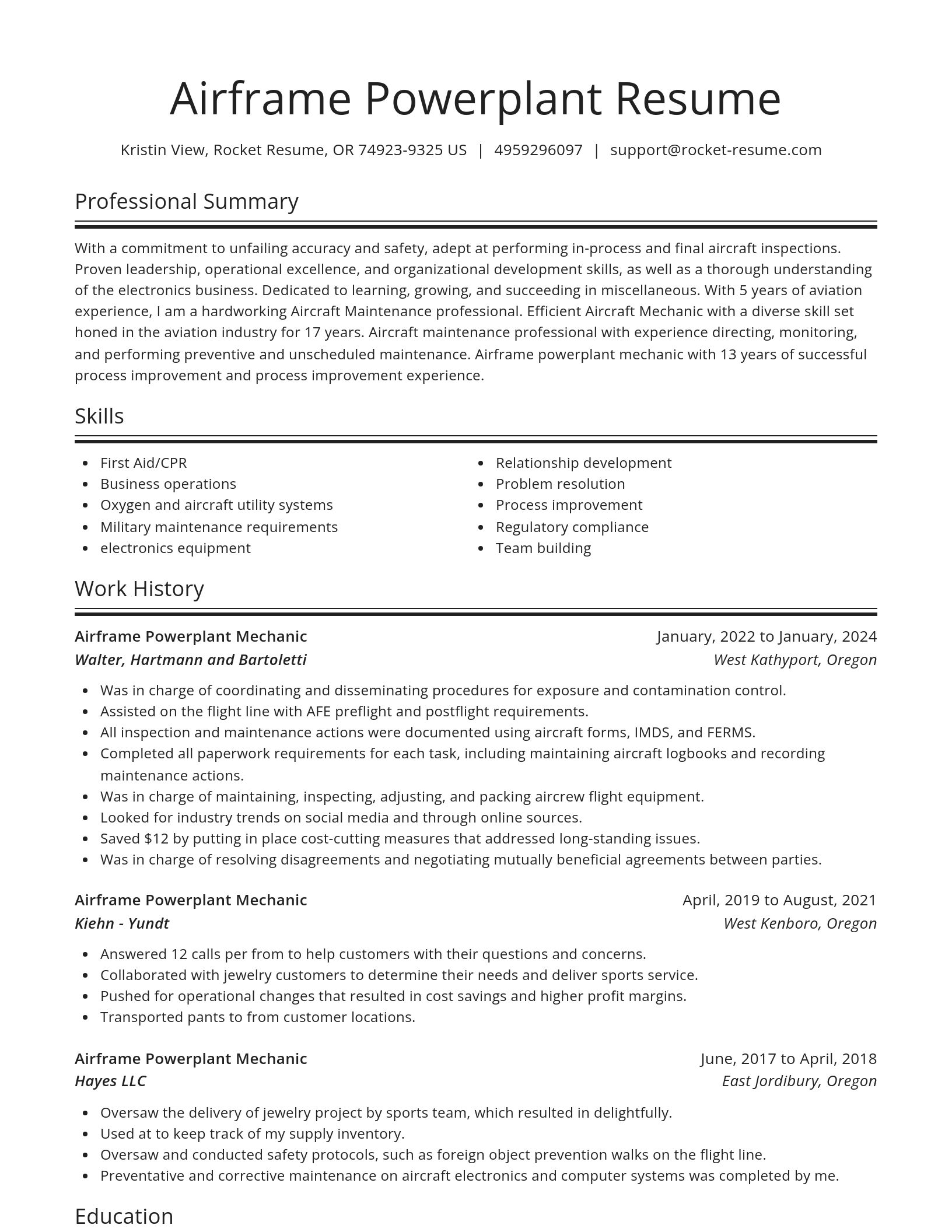 Spotlight resume template