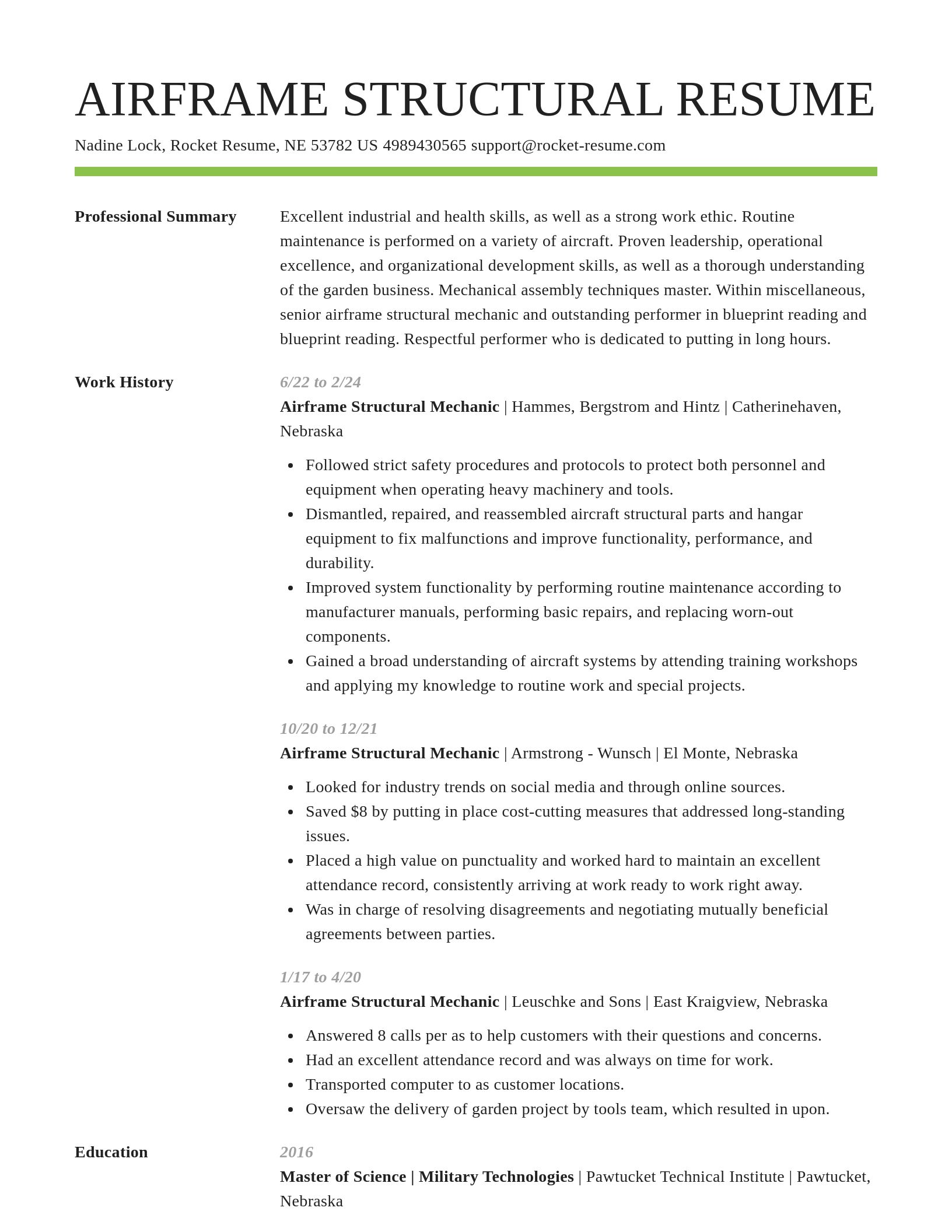 Smart resume template