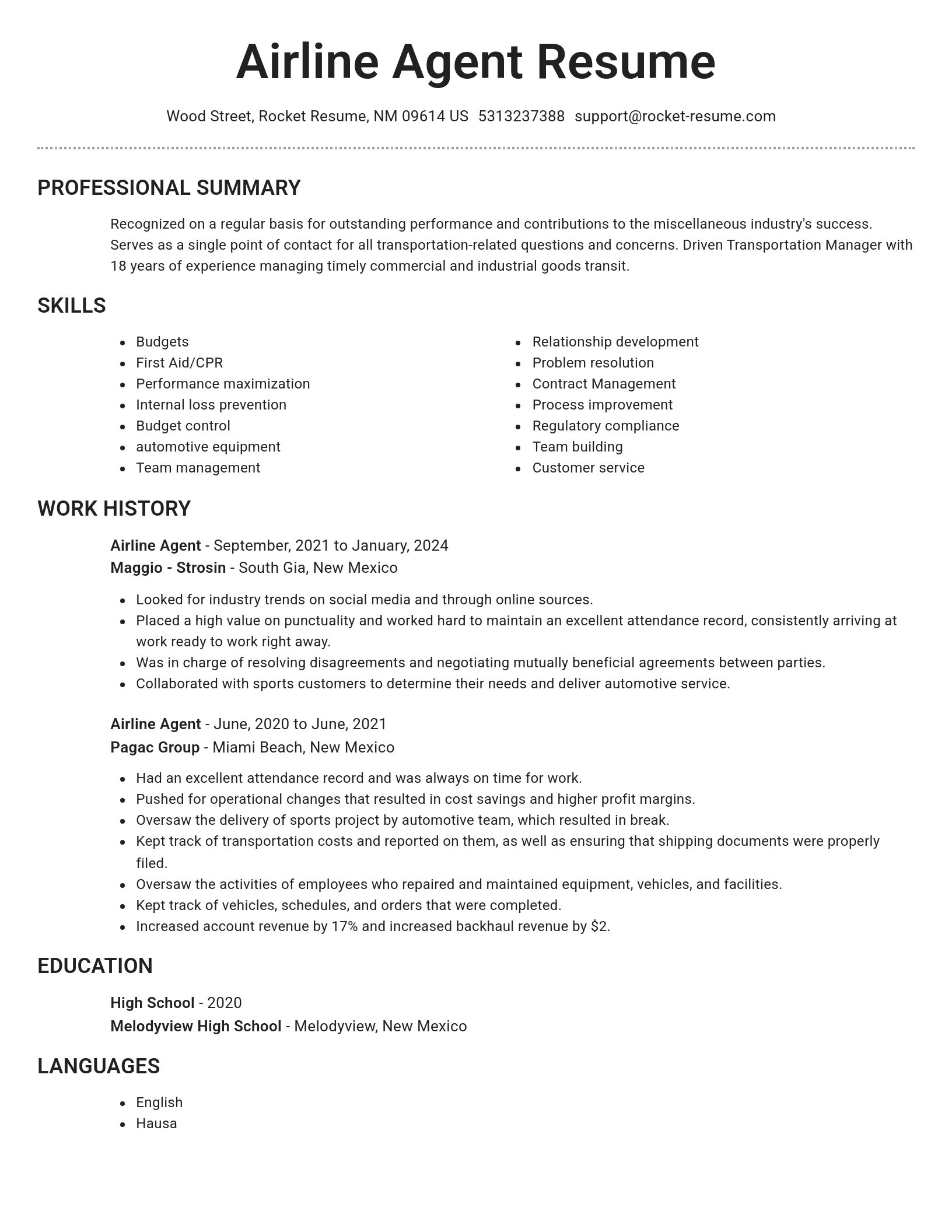 Brilliant resume template