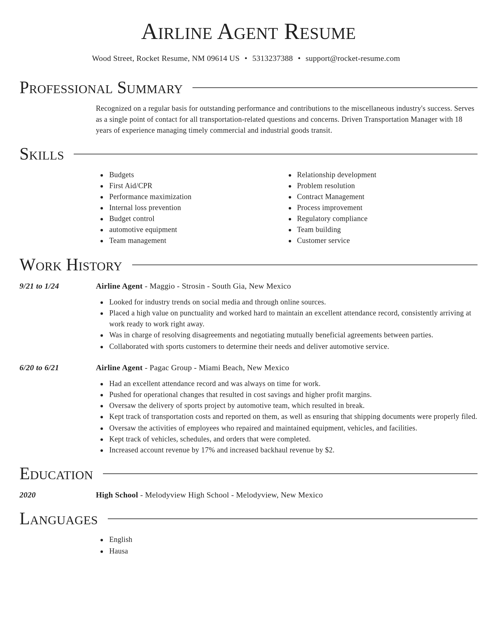 Director resume template