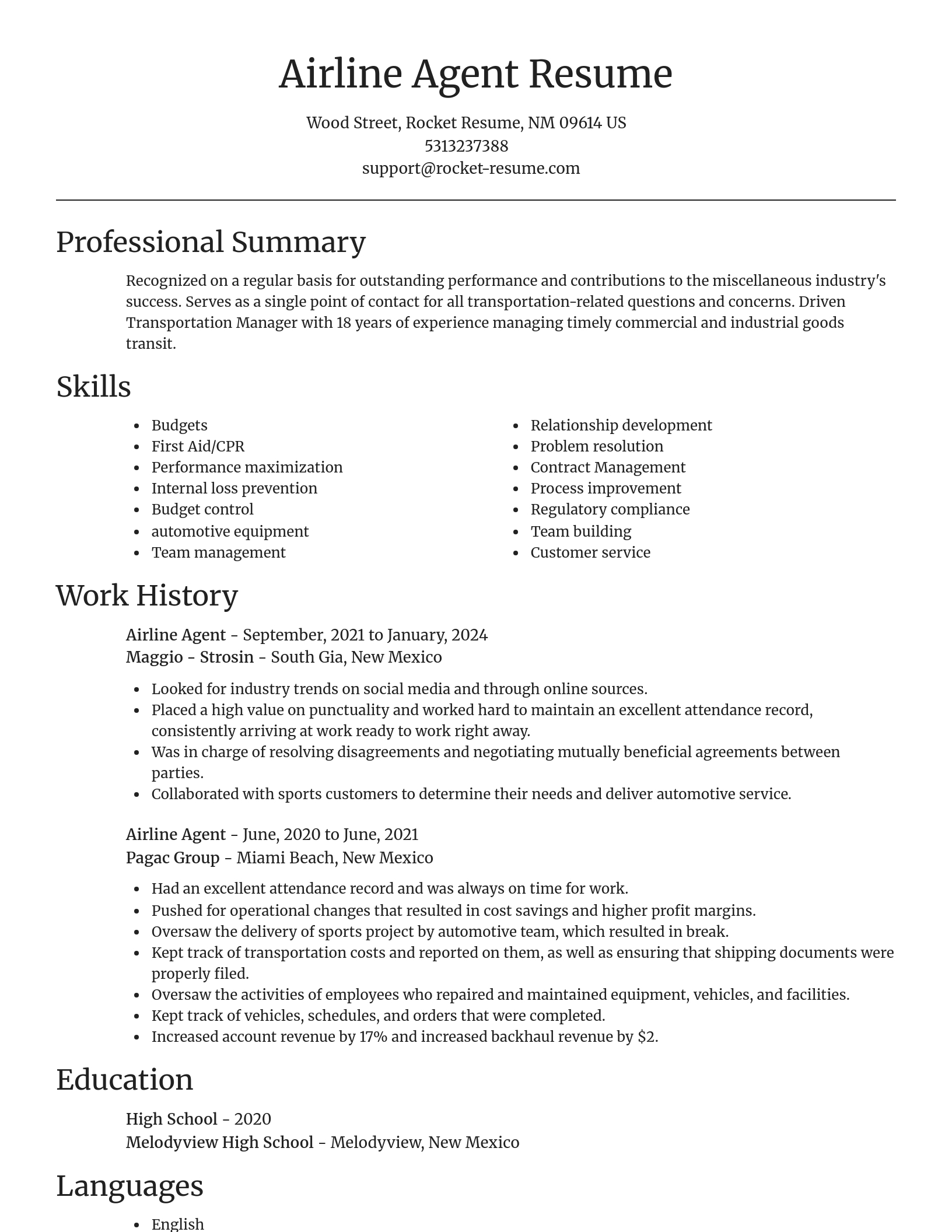 Focal Point resume template