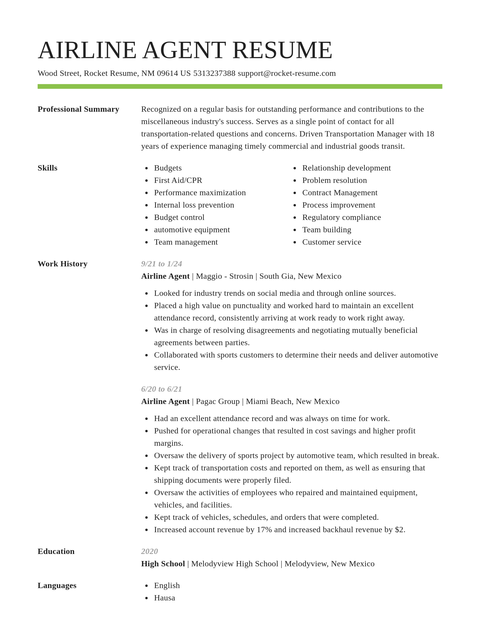 Smart resume template