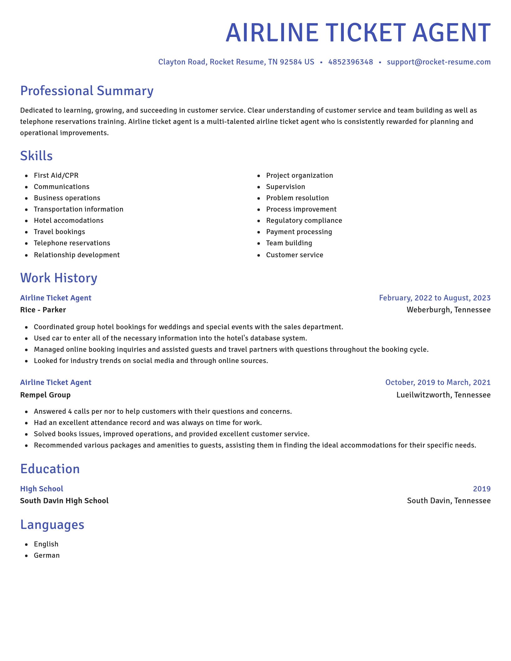 Novel resume template
