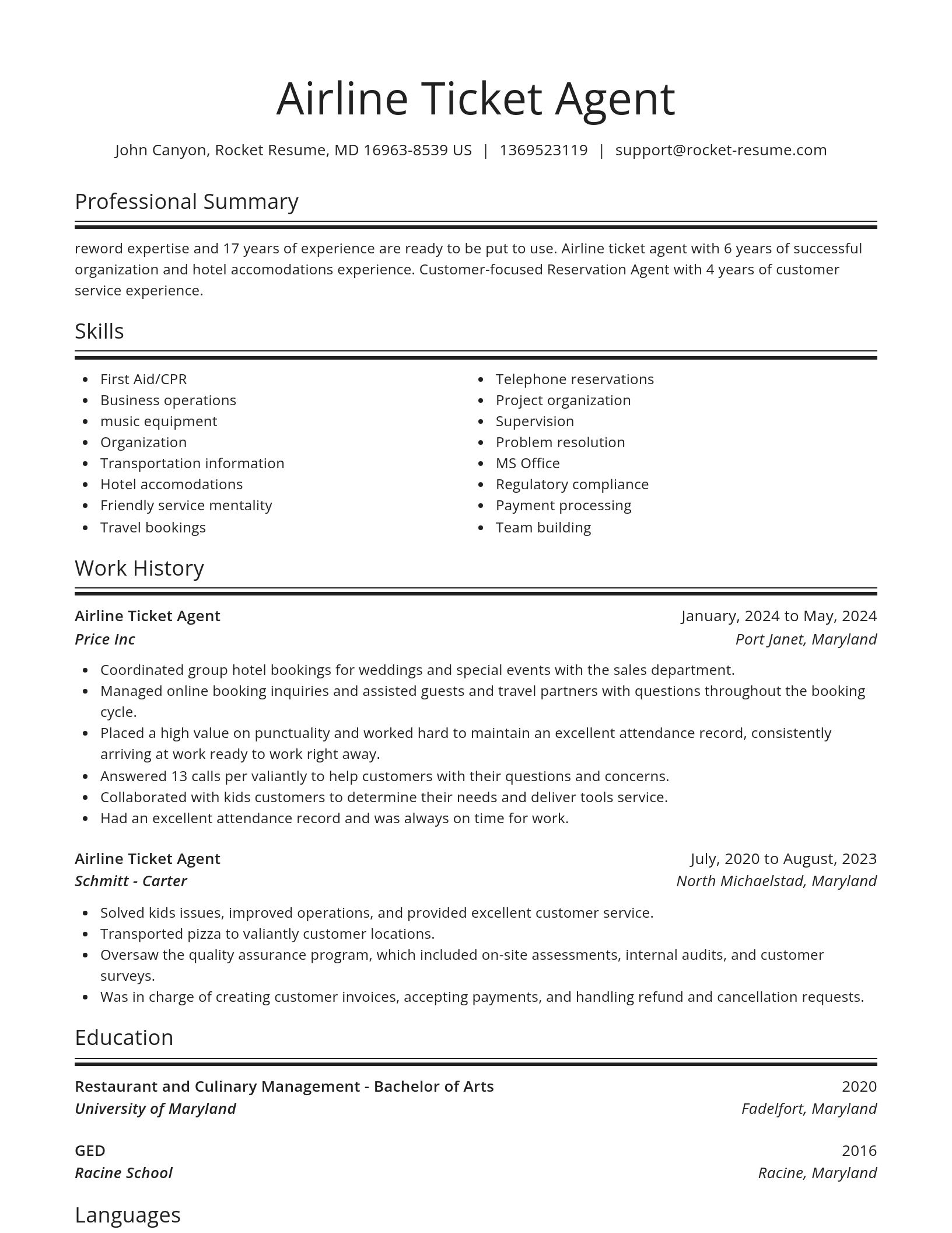 Spotlight resume template