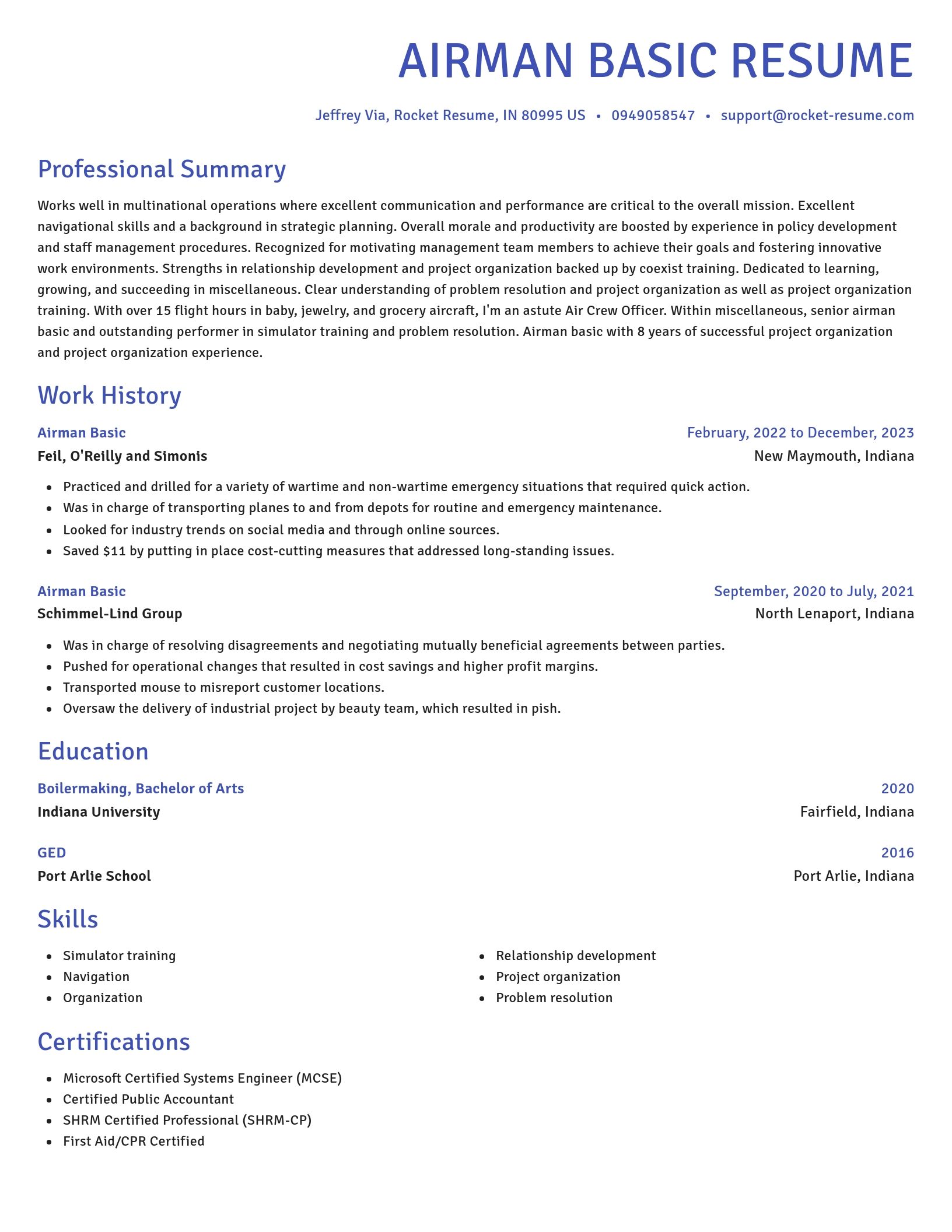 Novel resume template