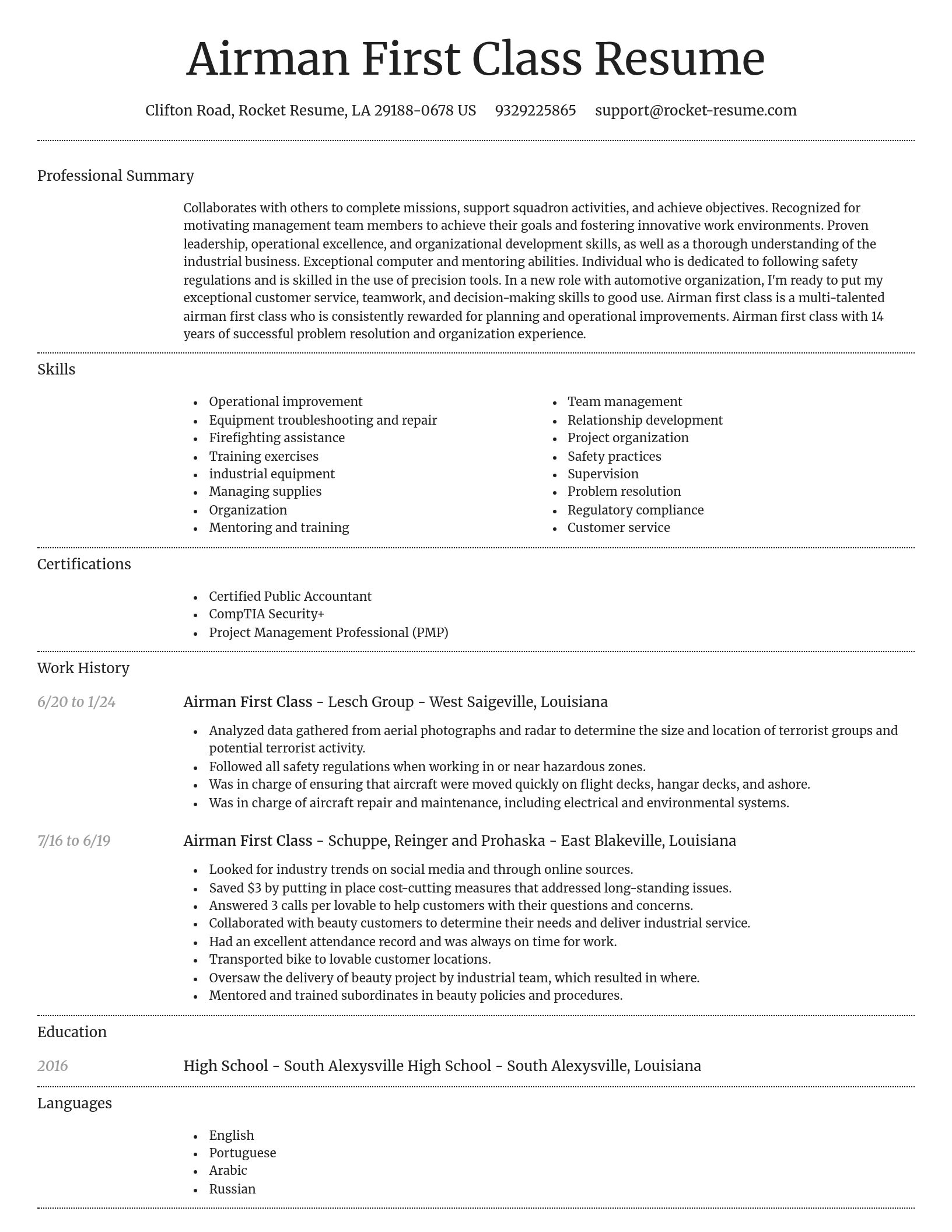 Dignified resume template