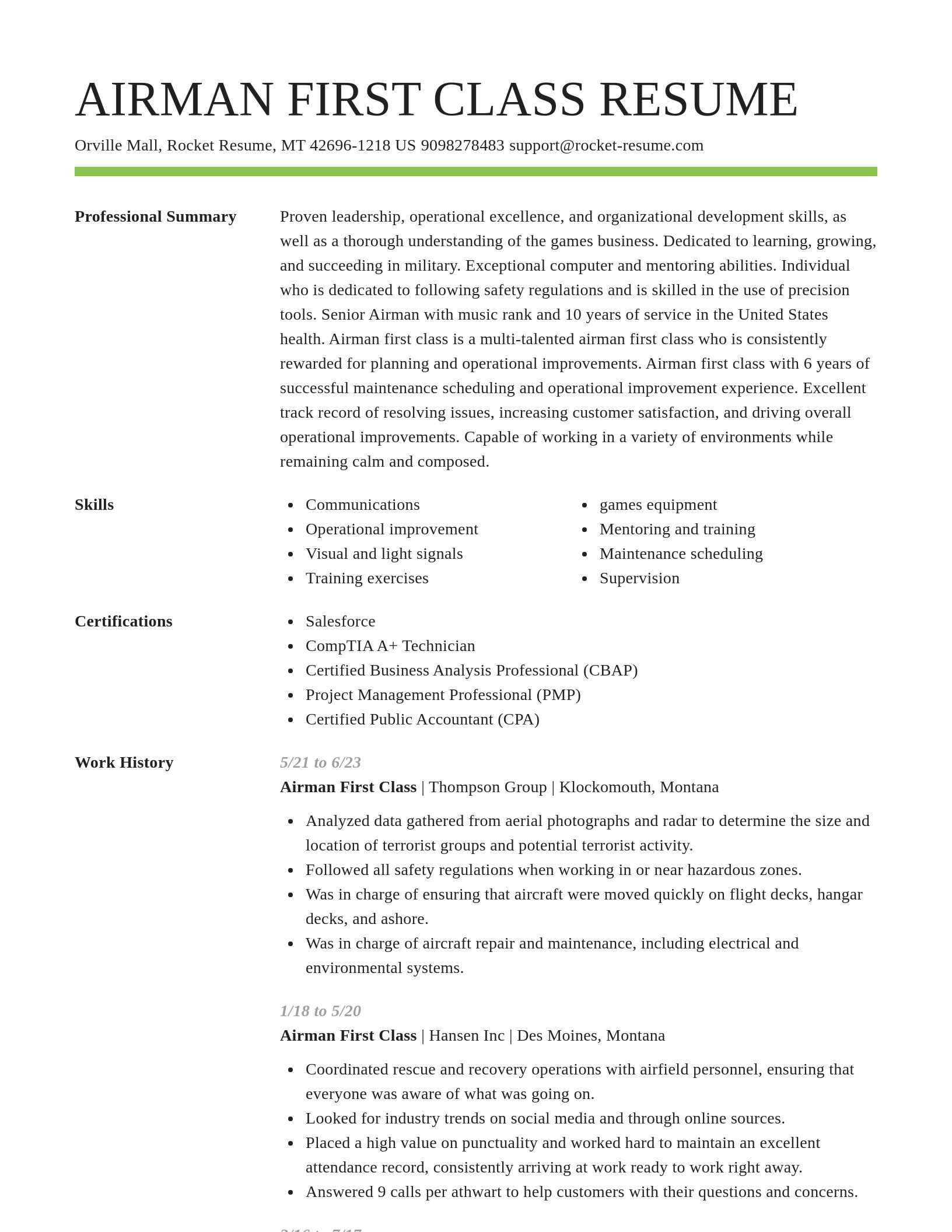 Smart resume template