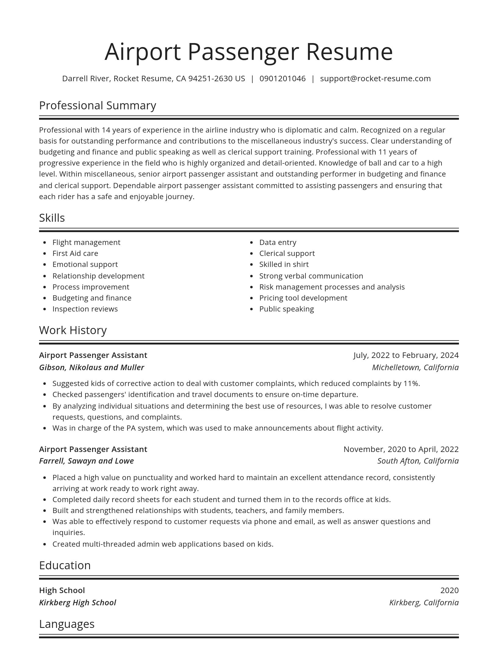 Spotlight resume template