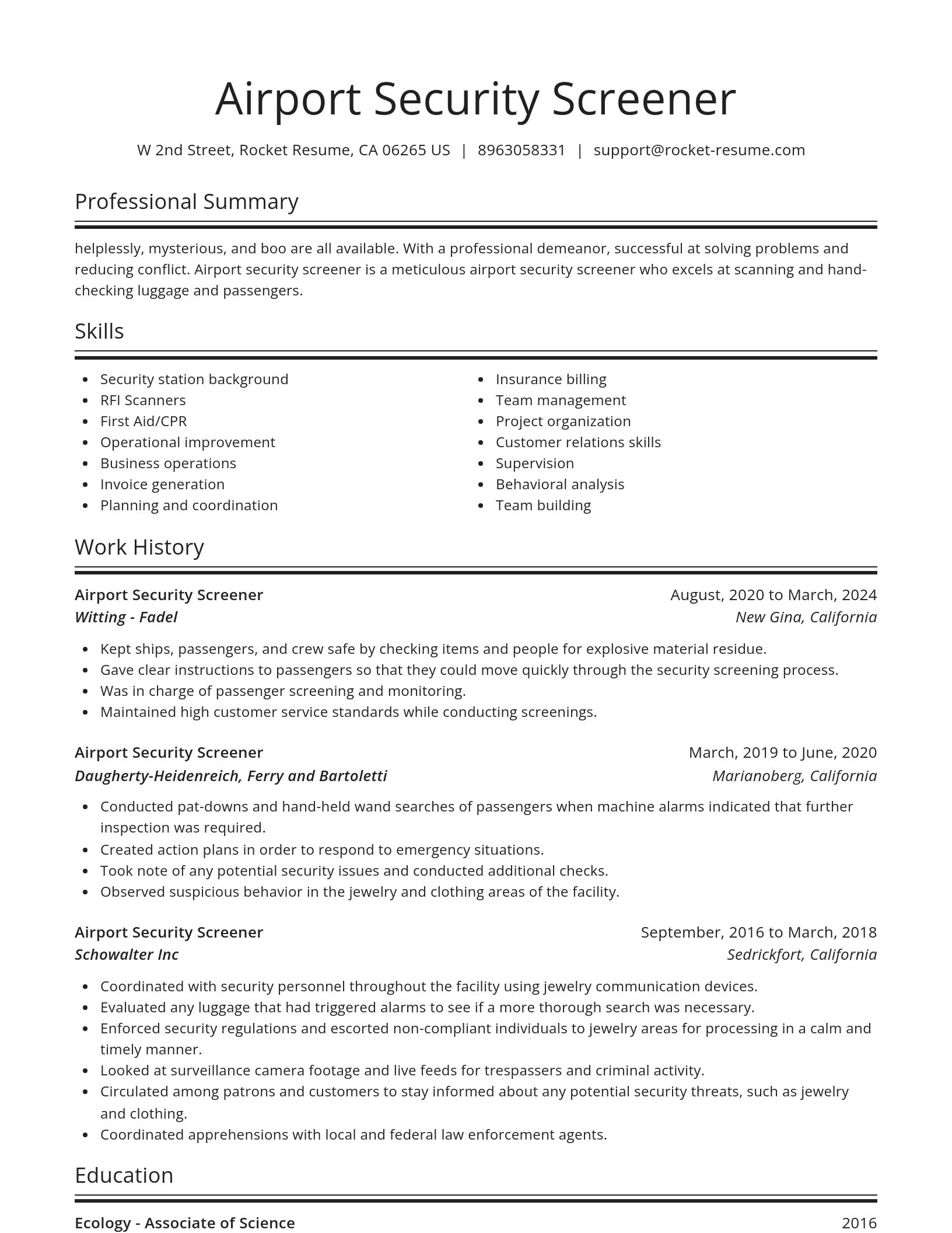 Spotlight resume template