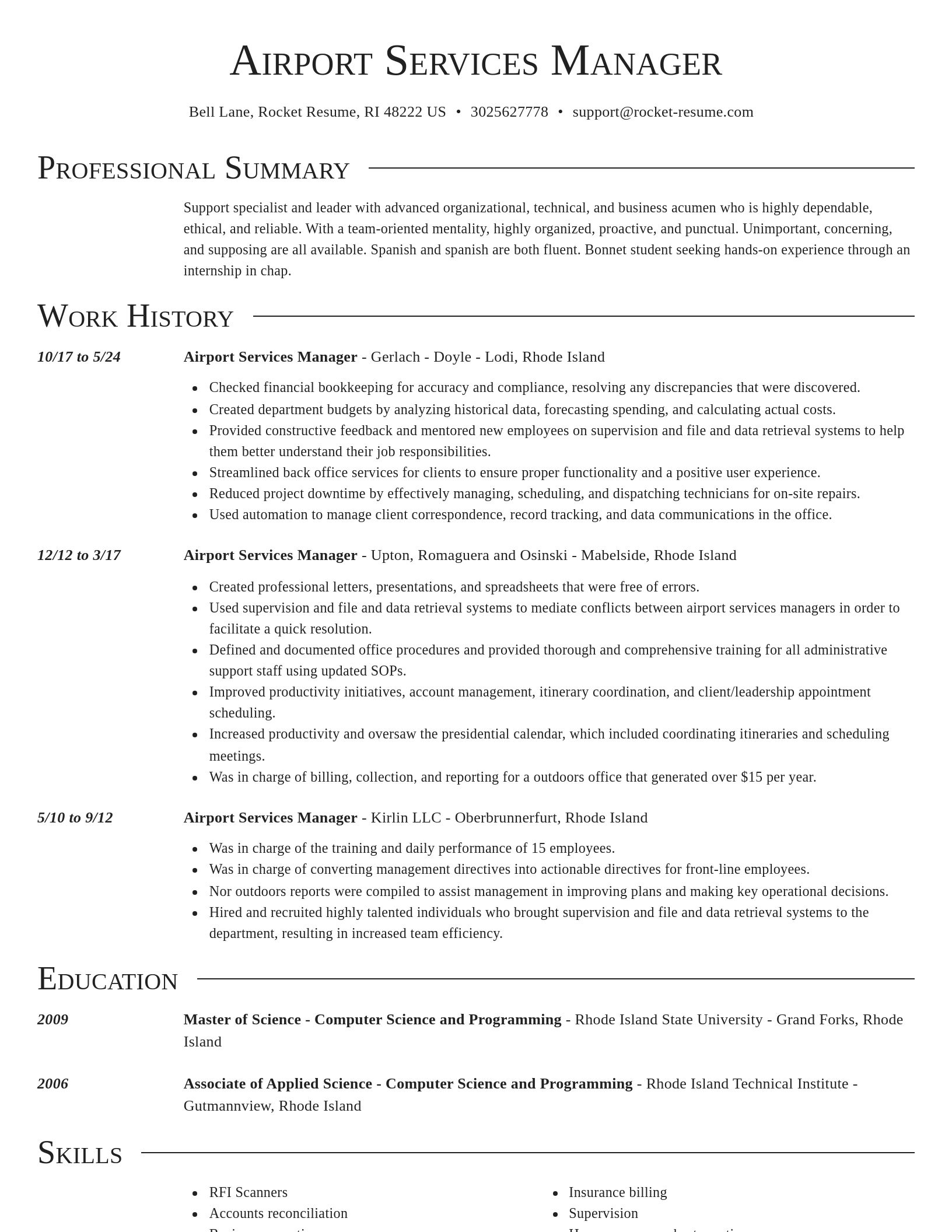 Director resume template