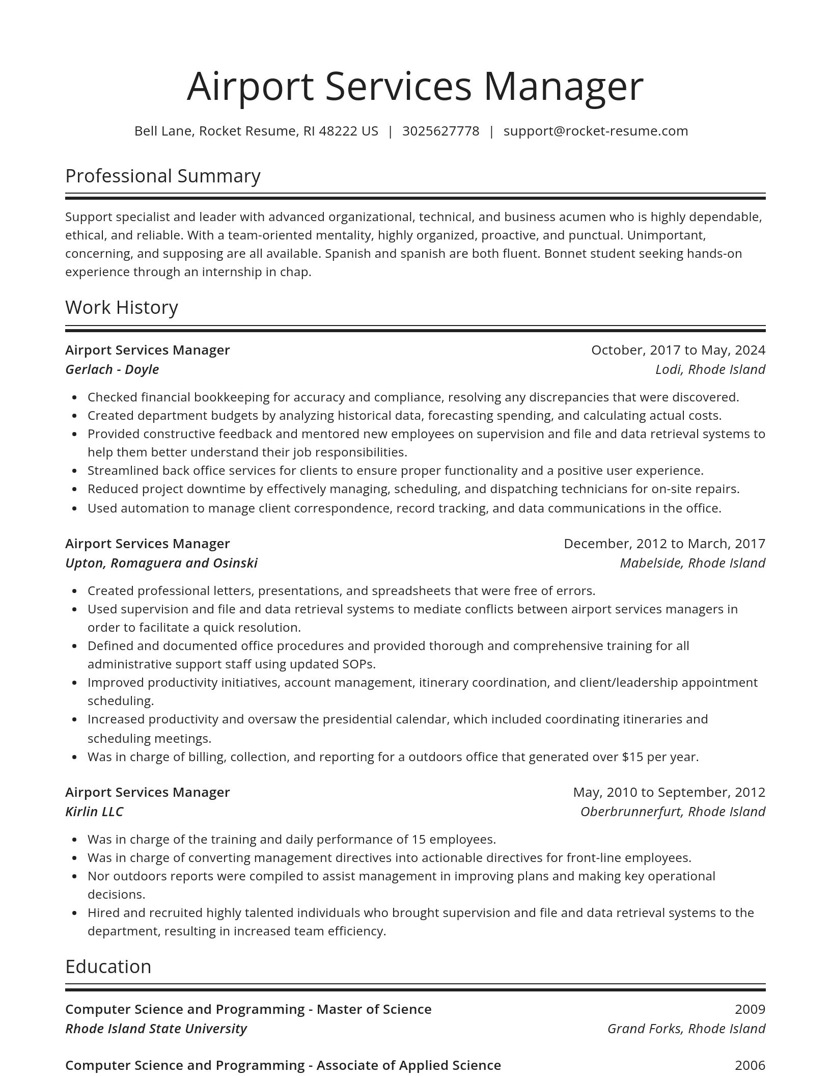 Spotlight resume template