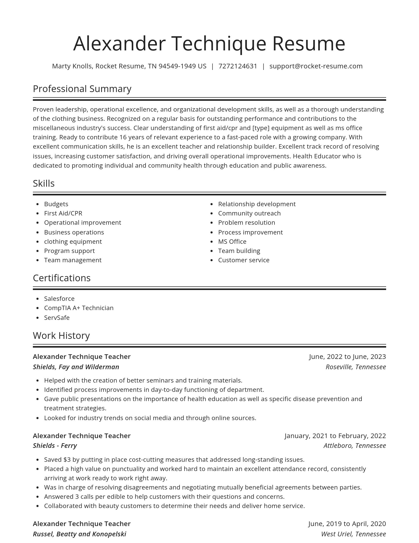 Spotlight resume template