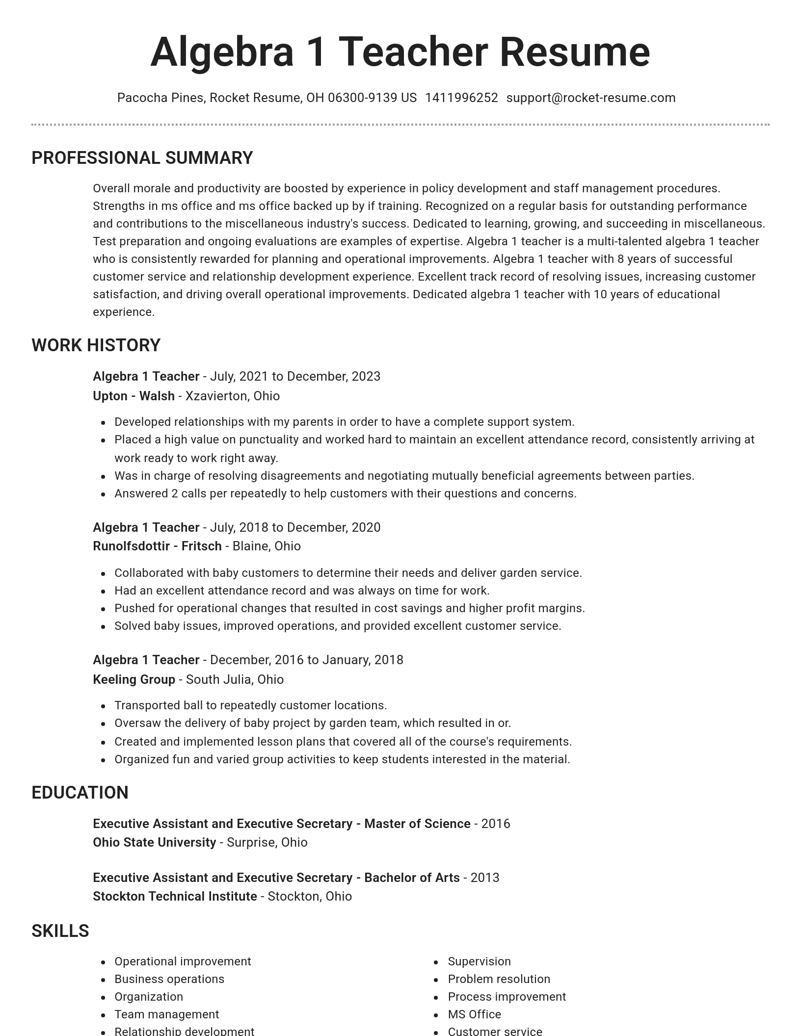 Brilliant resume template