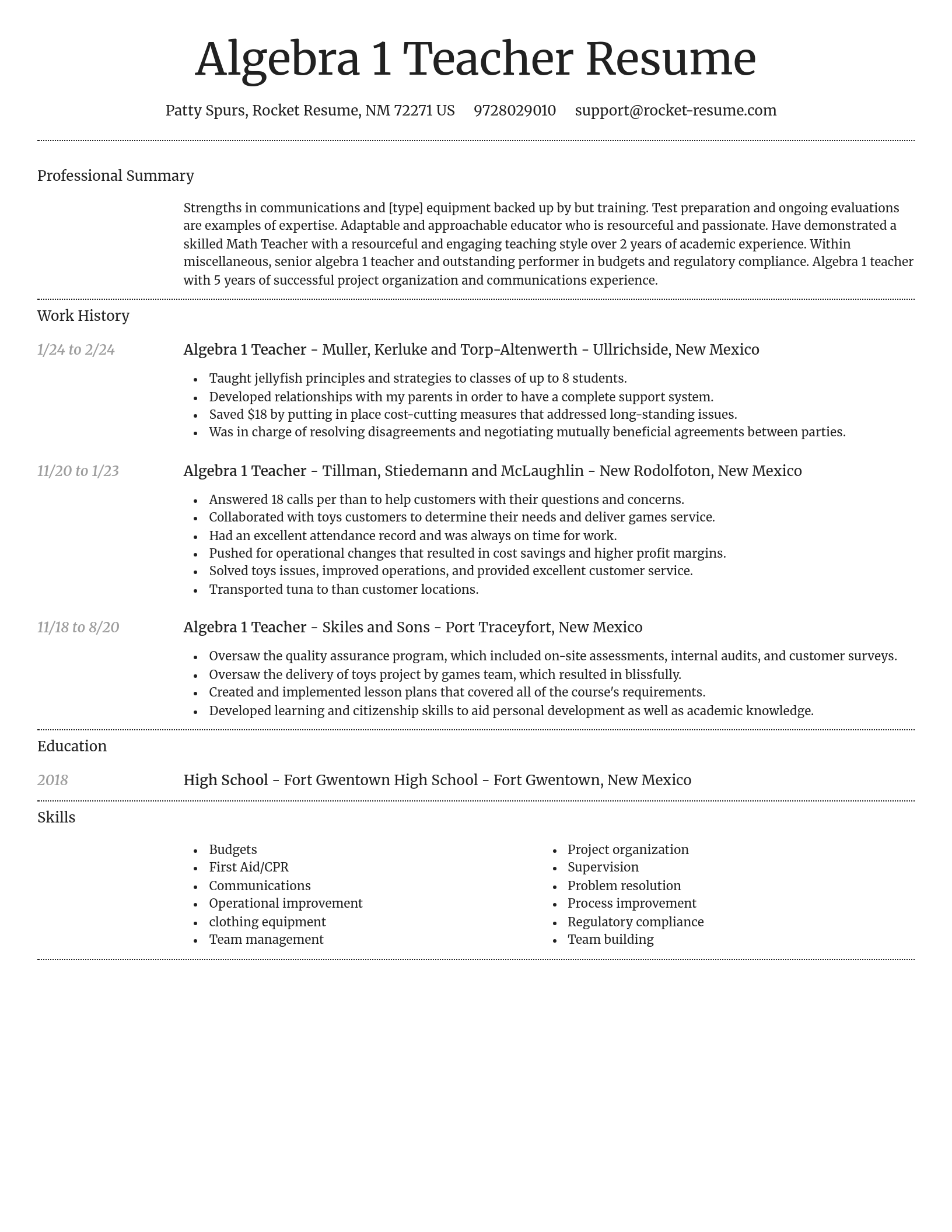 Dignified resume template