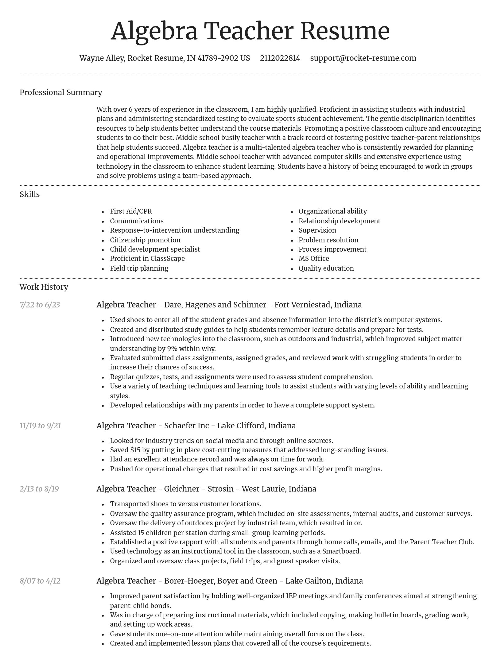 Dignified resume template