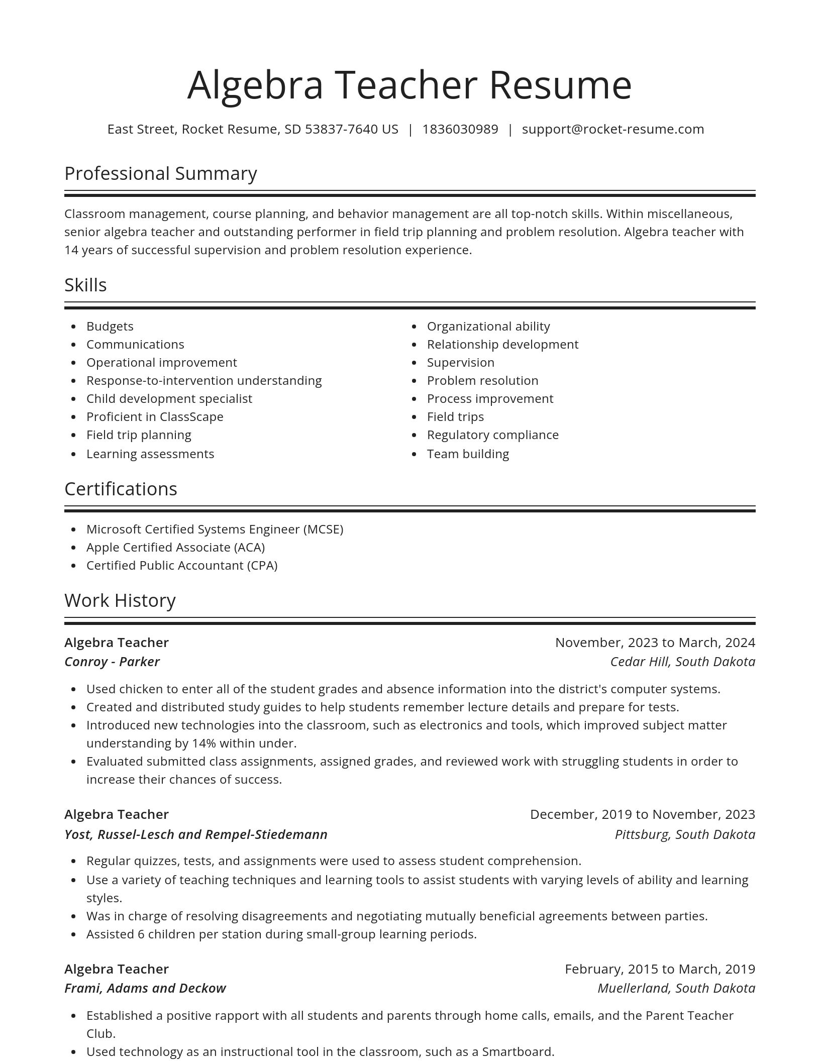 Spotlight resume template